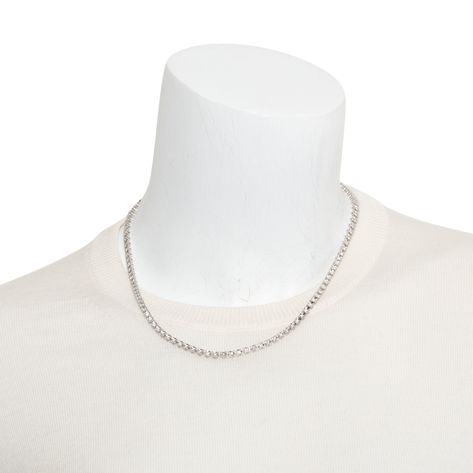 18k White Gold 3.32 tcw. Diamond Tennis Necklace