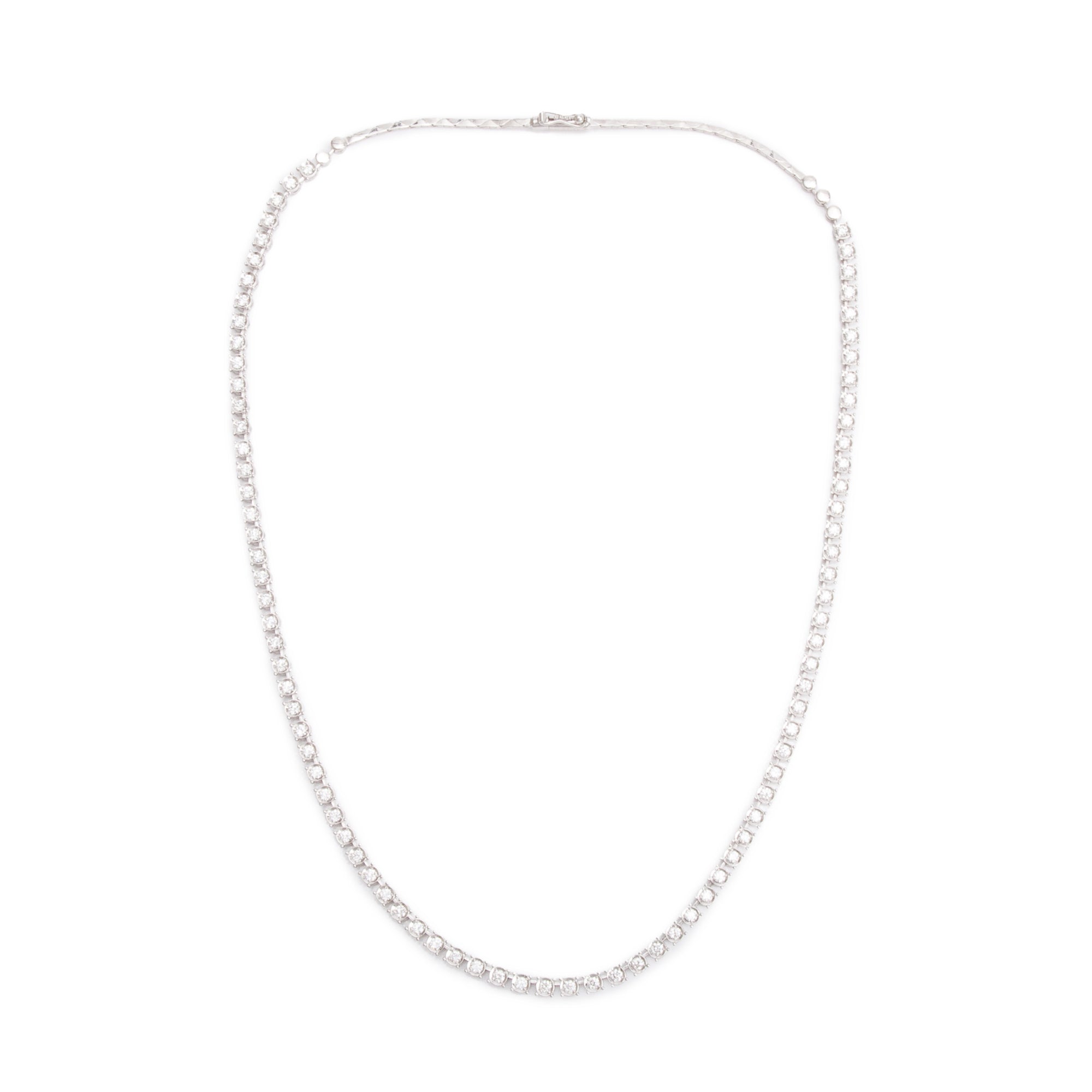 18k White Gold 3.32 tcw. Diamond Tennis Necklace