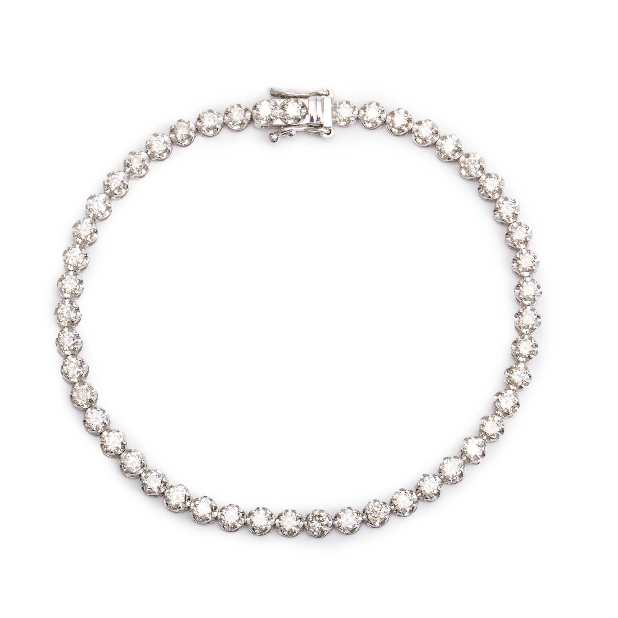 18k White Gold 3.36 tcw. Diamond Tennis Bracelet