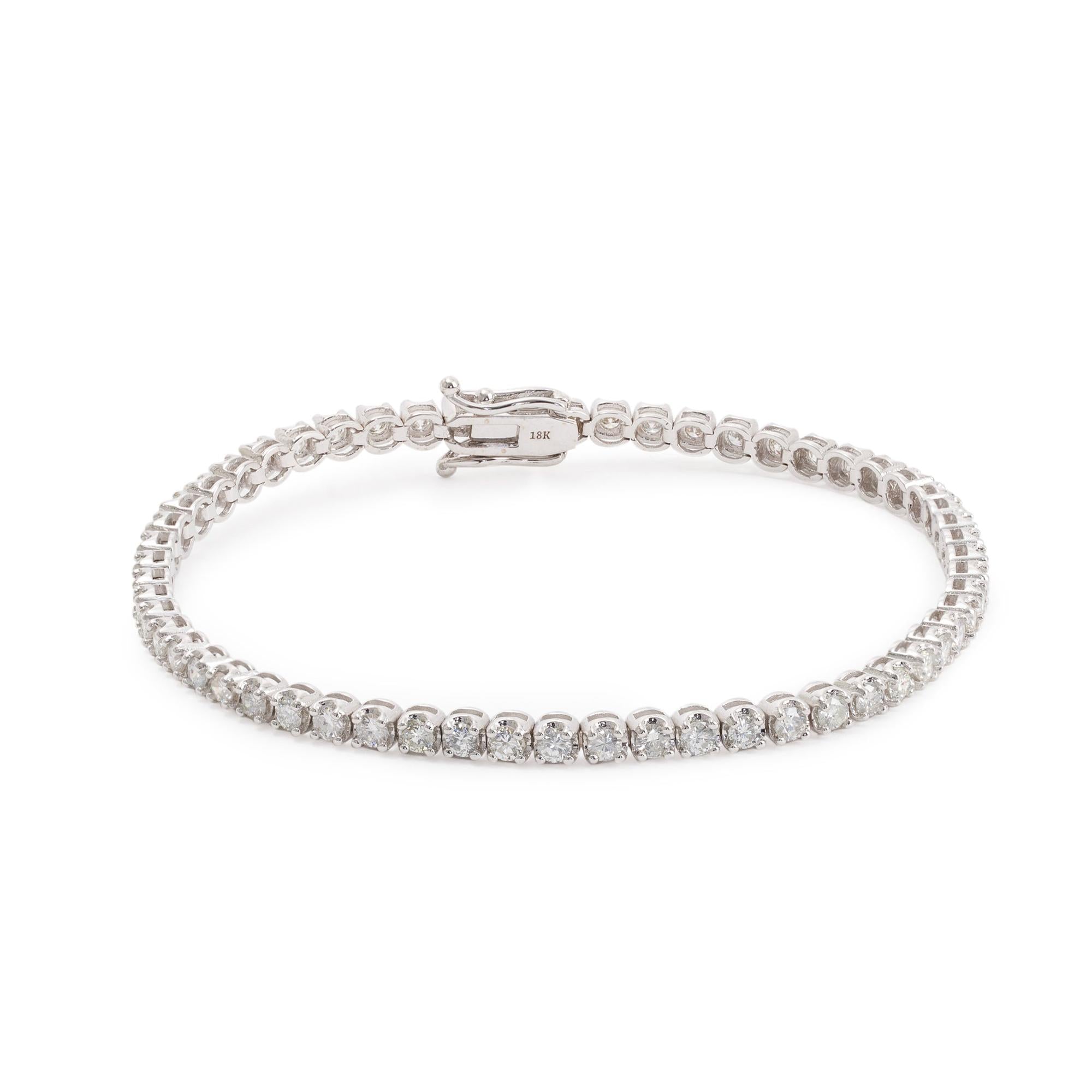 18k White Gold 3.57 tcw. Diamond Tennis Bracelet