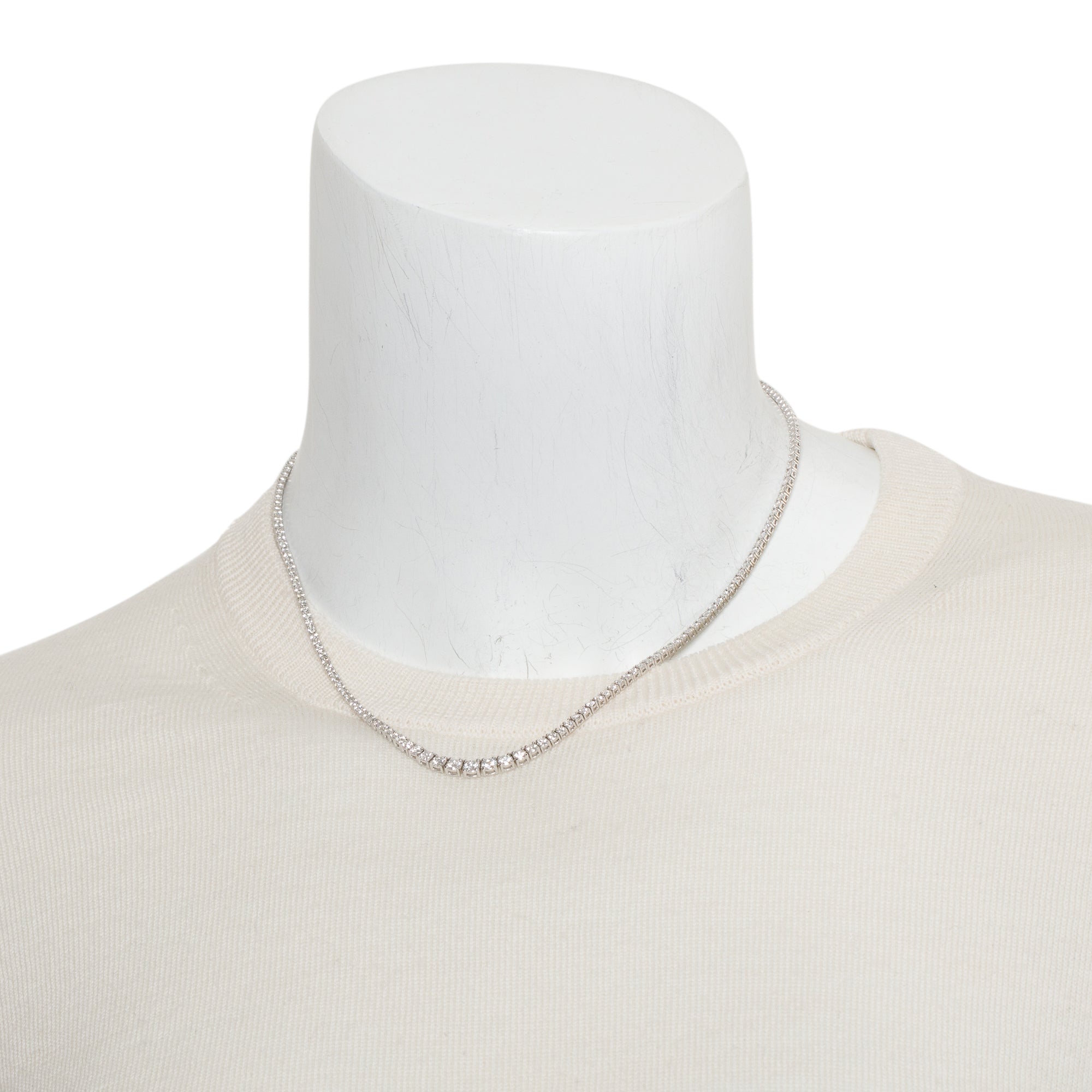 18k White Gold 3.59 tcw. Diamond Tennis Necklace