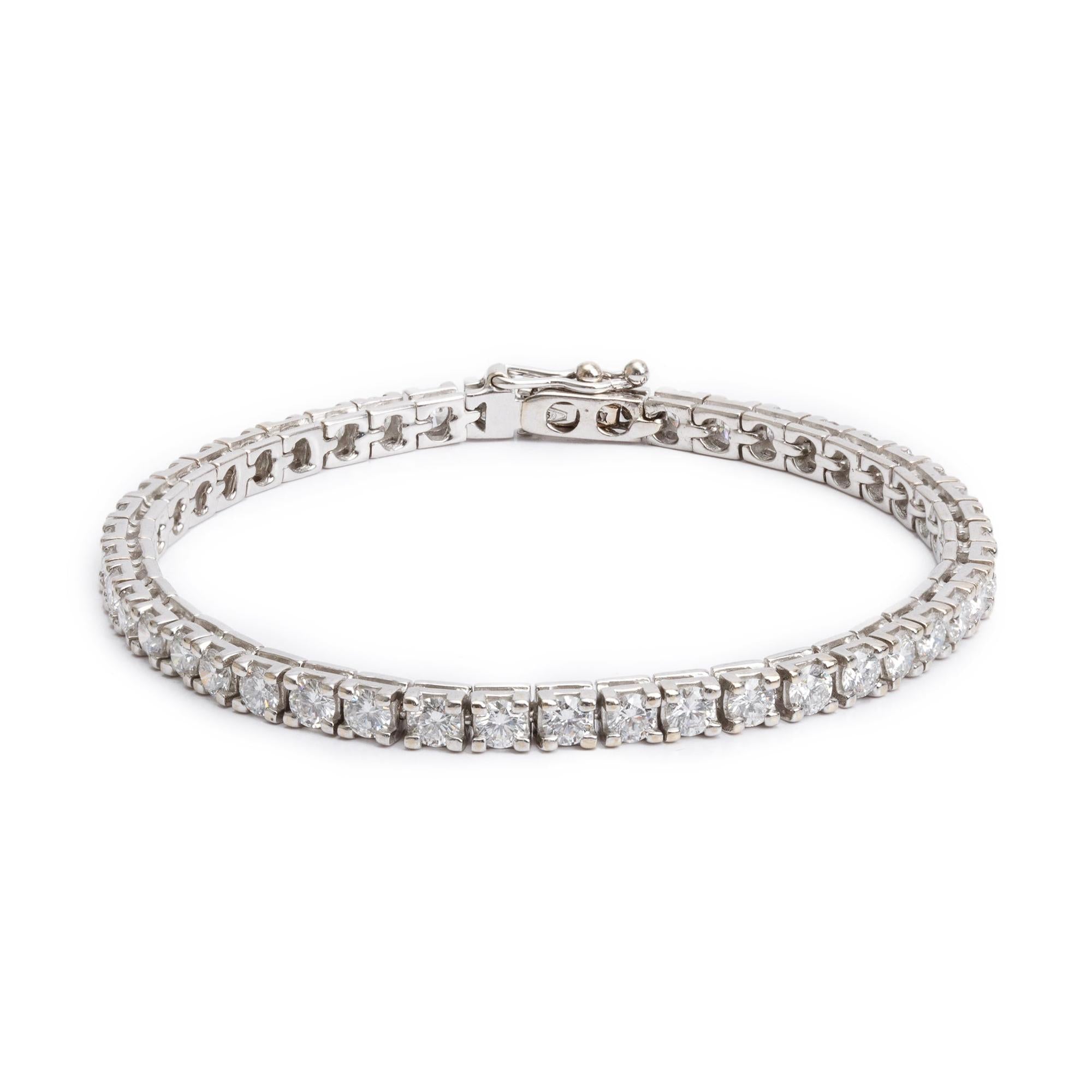 18k White Gold 3.60 tcw. Diamond Tennis Bracelet