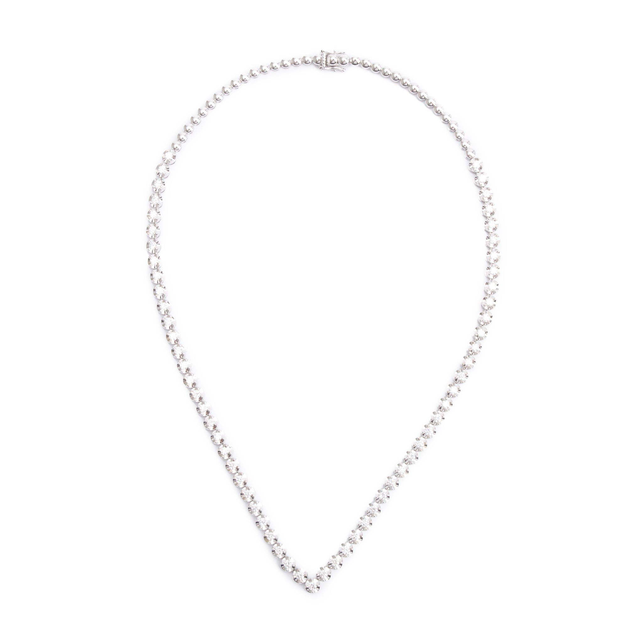 18k White Gold 3.66 tcw. Diamond Tennis Necklace