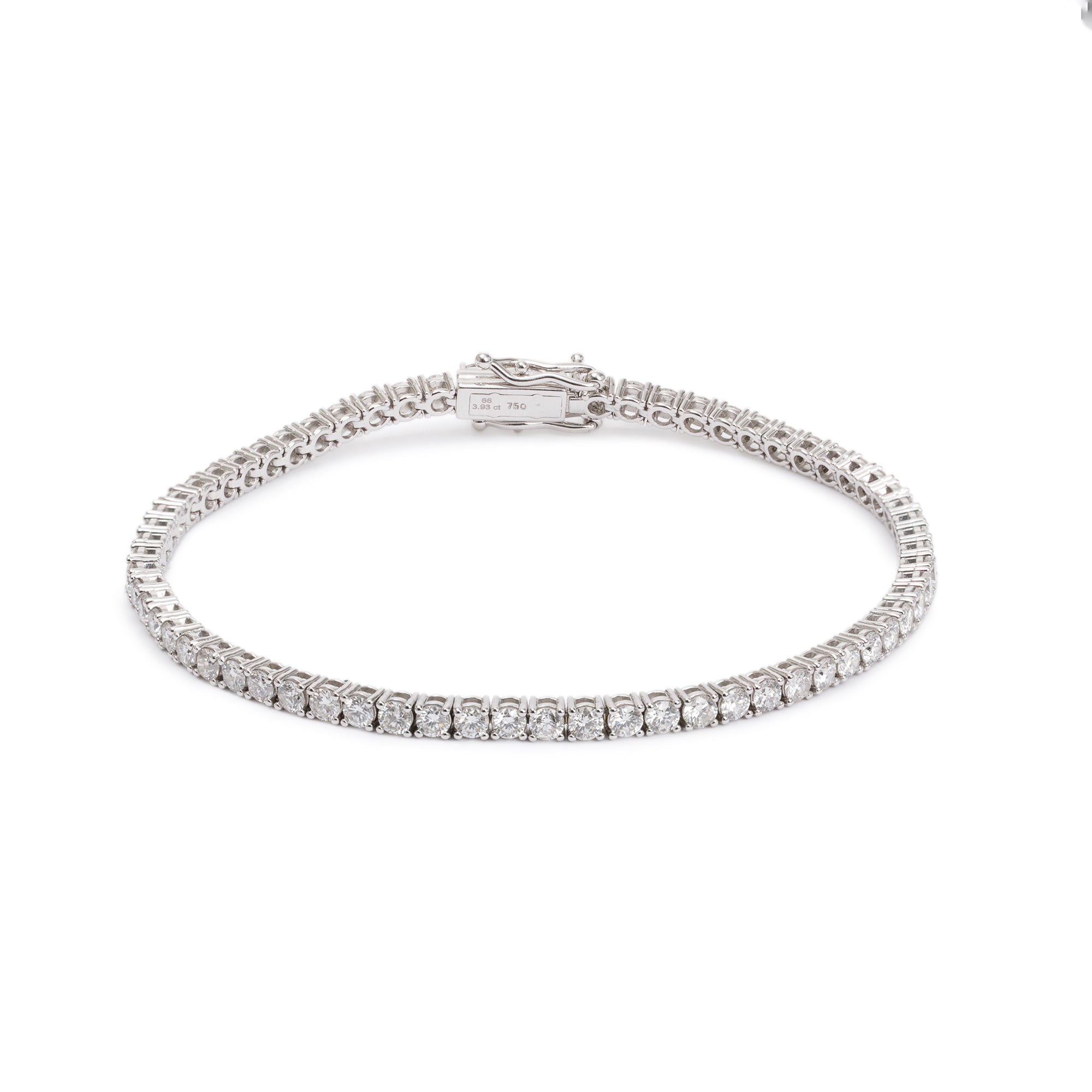 18k White Gold 3.93 tcw. Diamond Tennis Bracelet