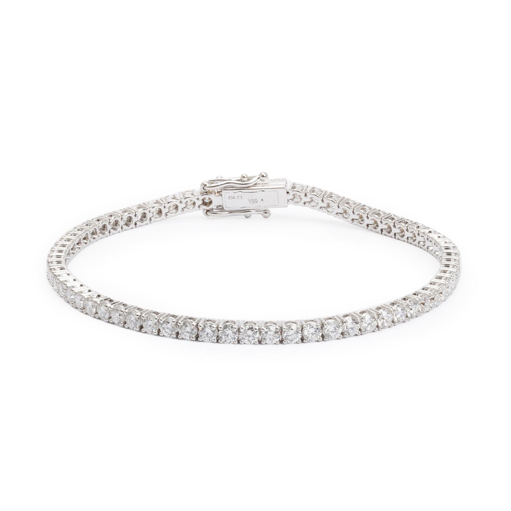 18k White Gold 4.71 tcw Diamond Tennis Bracelet