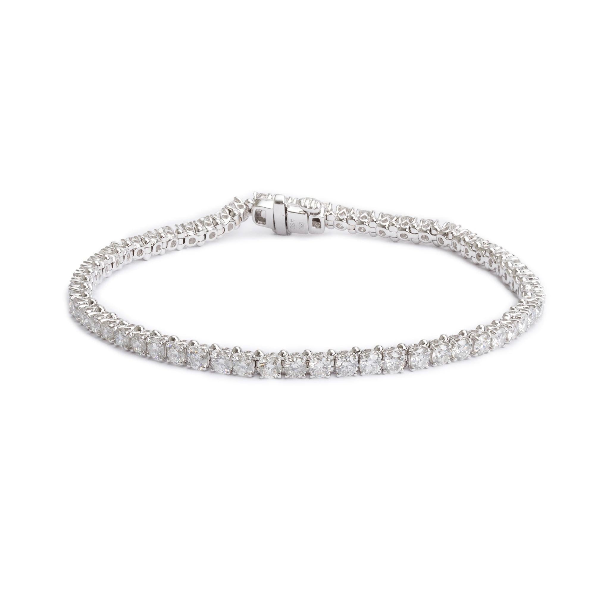18k White Gold 5.02 tcw. Diamond Tennis Bracelet