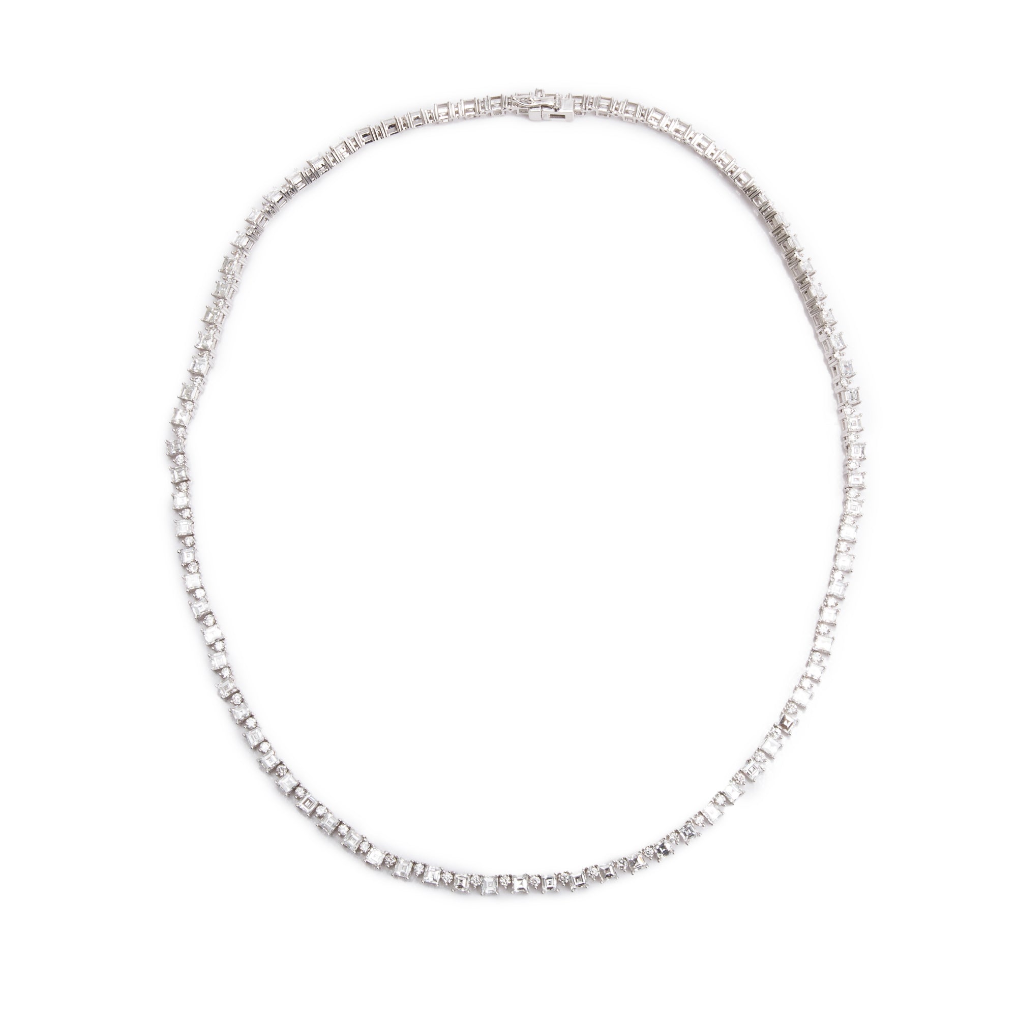 18k White Gold 5.56 tcw. Diamond Tennis Necklace