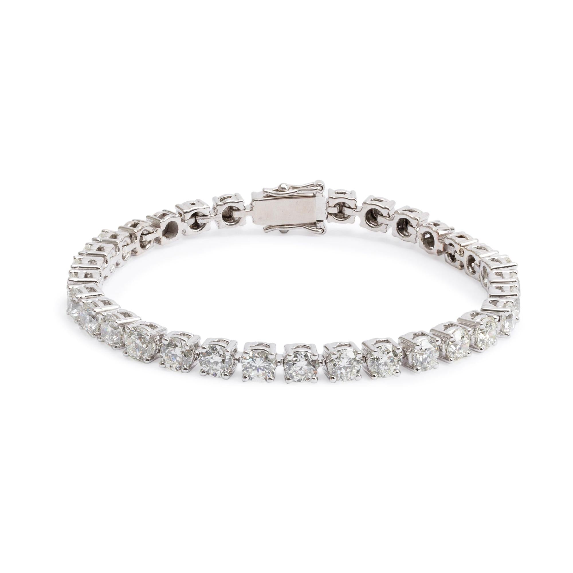 18k White Gold 8.56 tcw. Diamond Tennis Bracelet