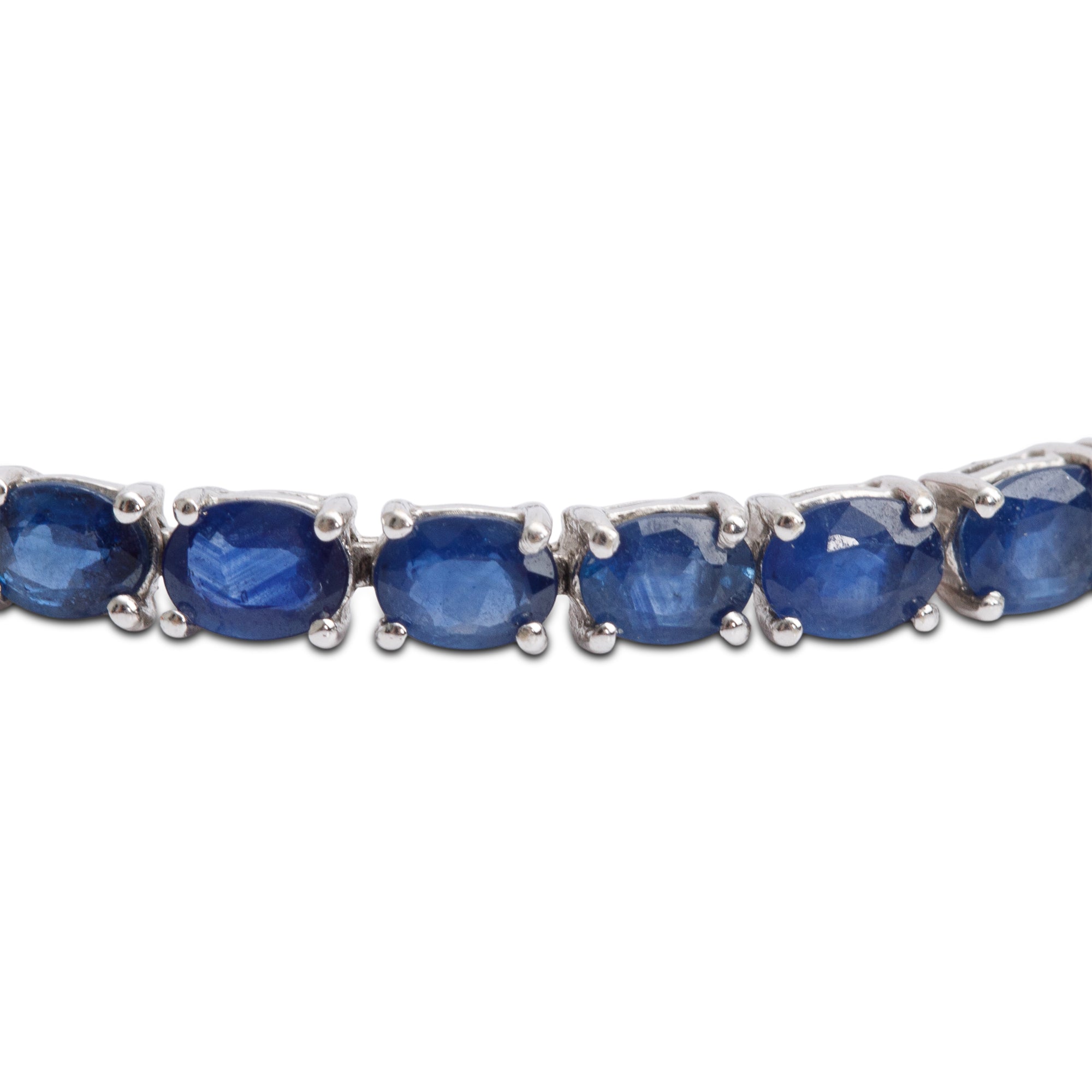 18k White Gold 8.89 tcw. Sapphire Tennis Bracelet