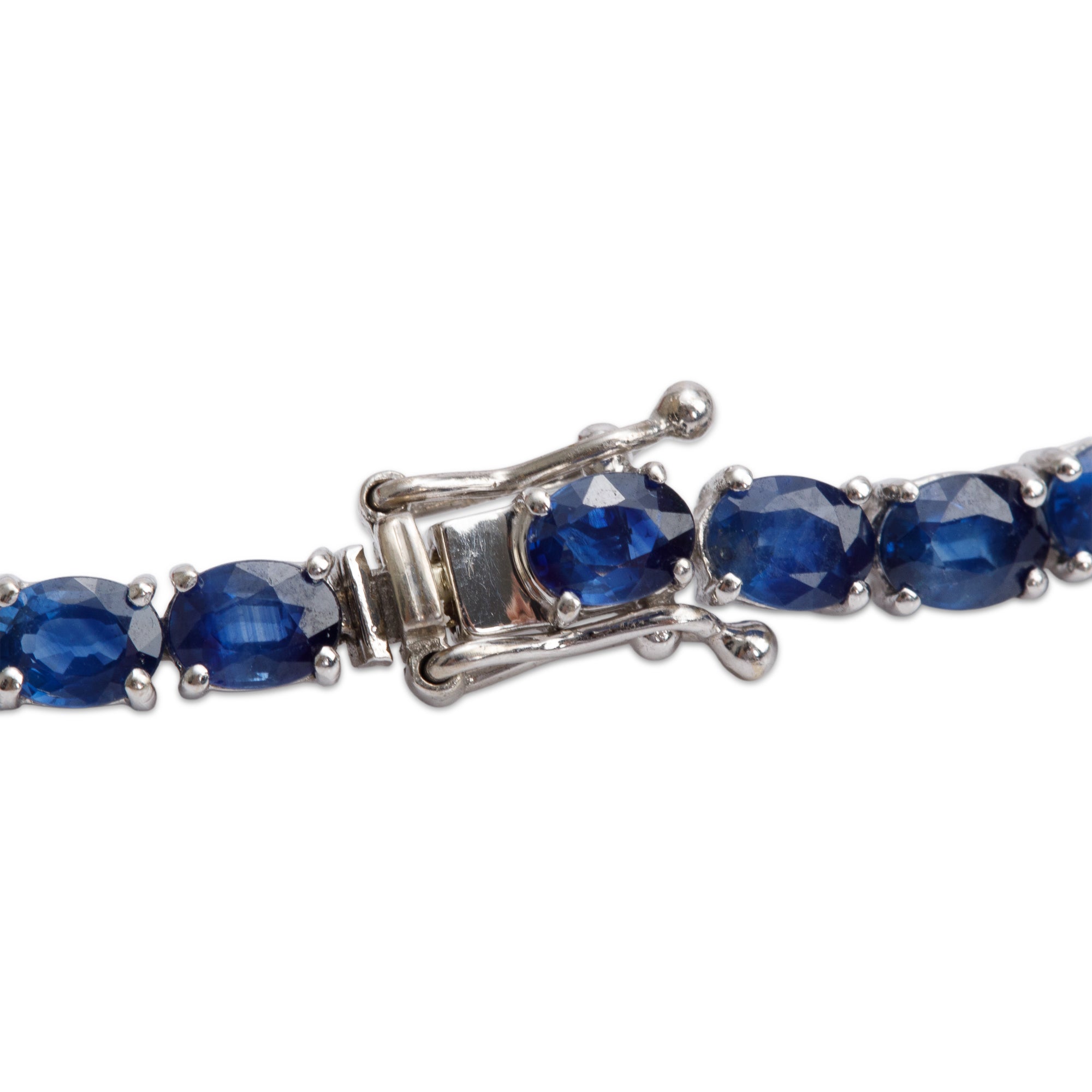 18k White Gold 8.89 tcw. Sapphire Tennis Bracelet