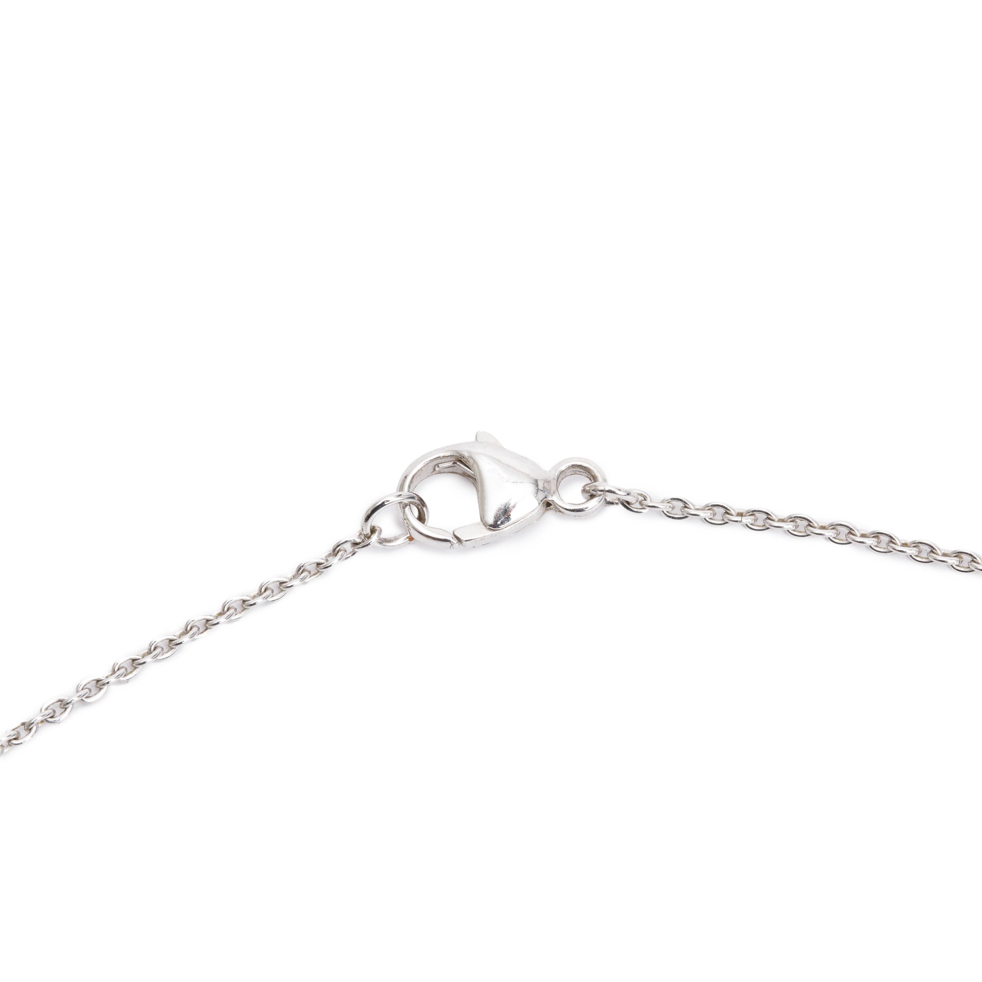 18k White Gold Blue Topaz & Diamond Pendant Necklace