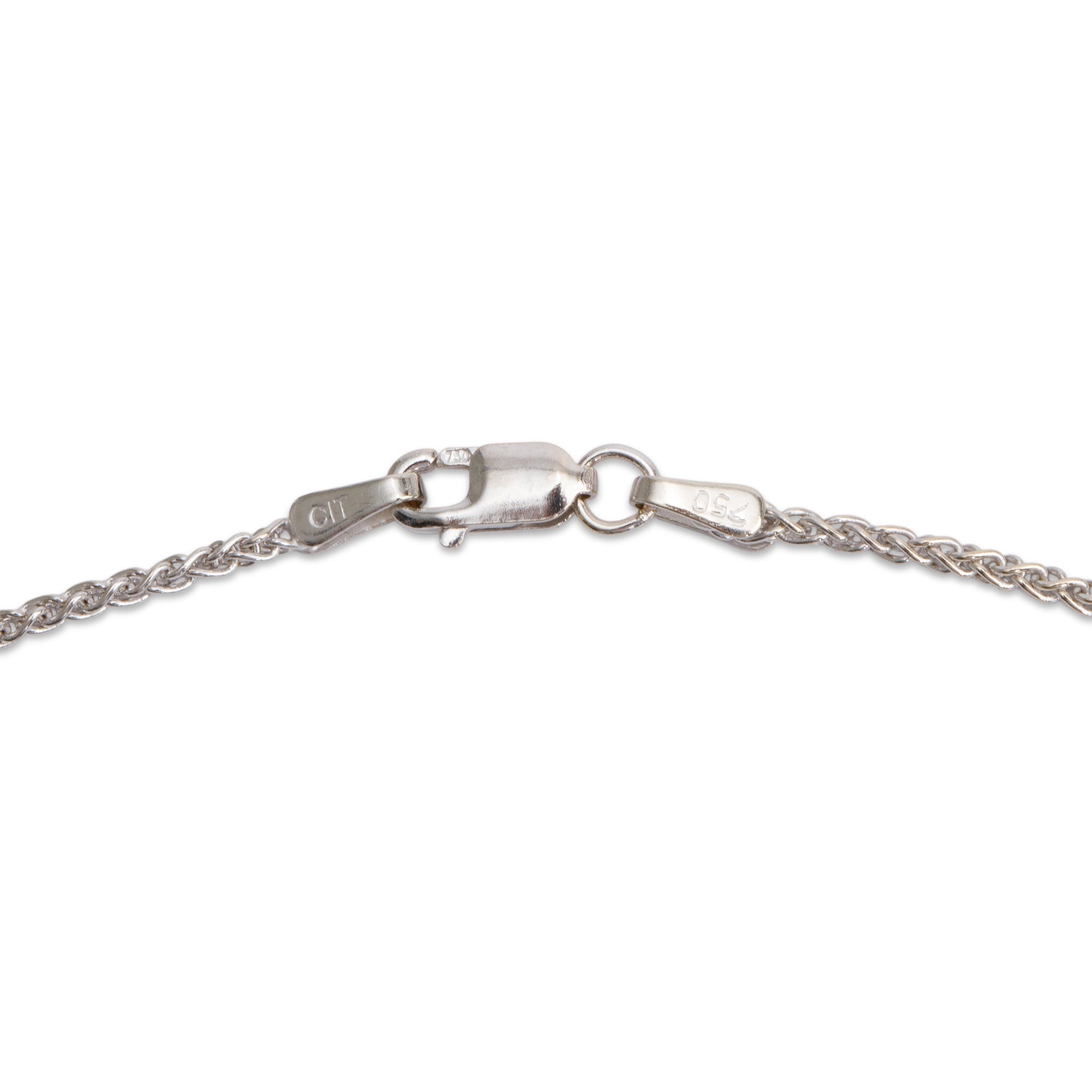 18k White Gold Blue Topaz & Diamond Pendant Necklace