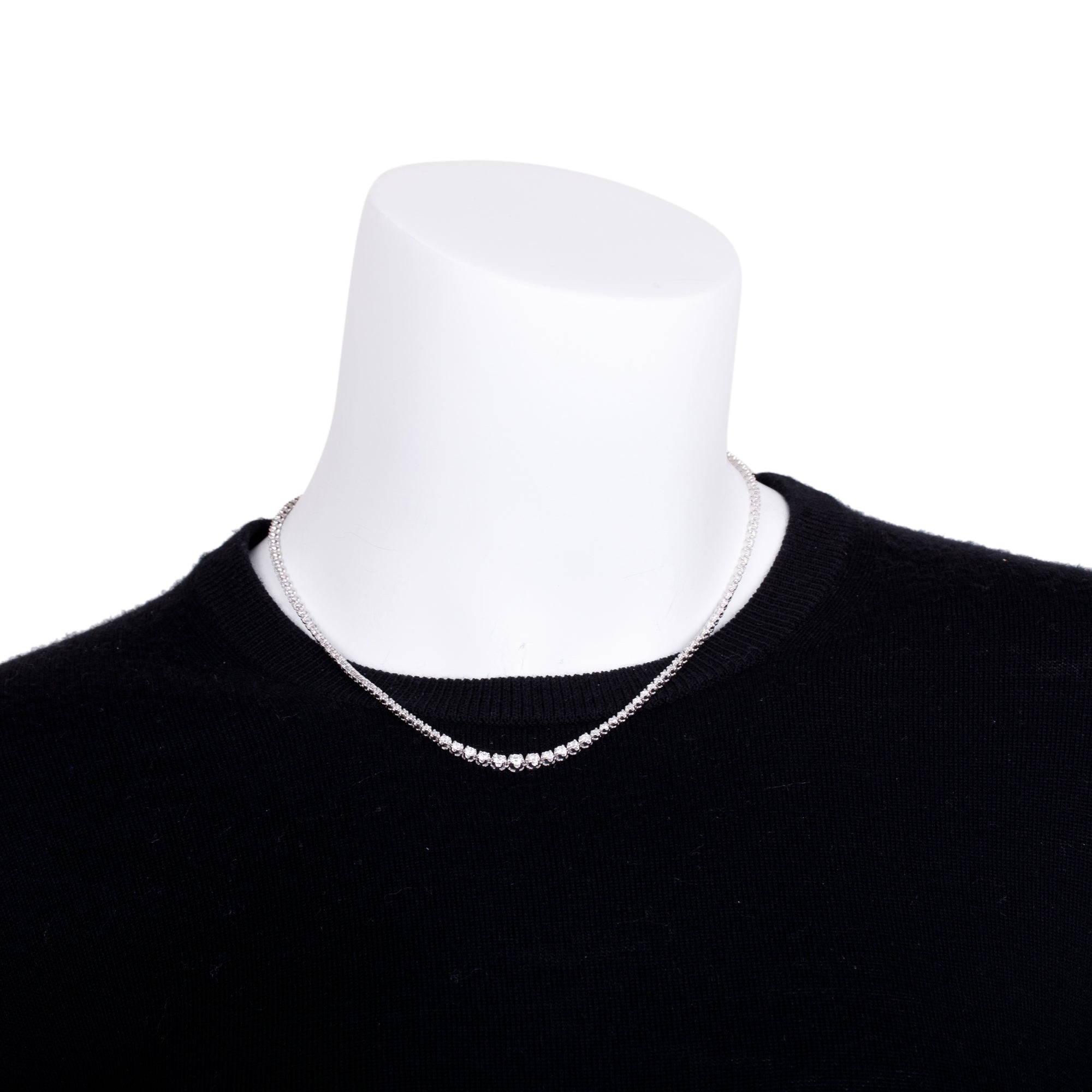 18k White Gold Graduated Diamond Tennis Necklace