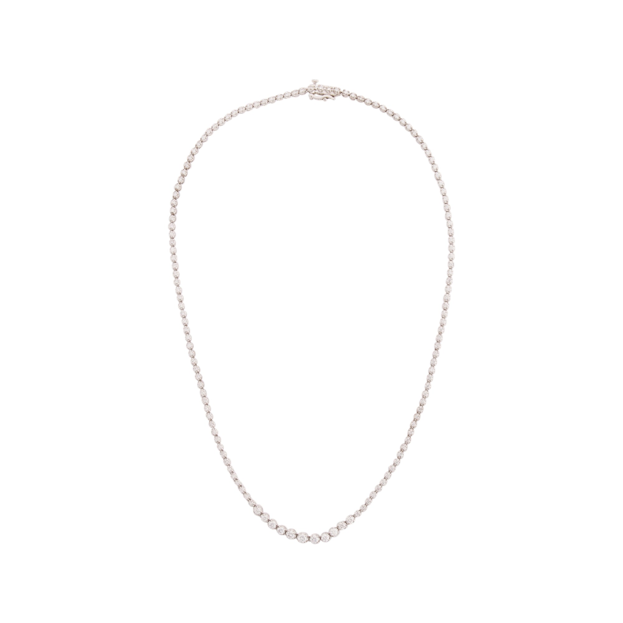 18k White Gold Graduated Diamond Tennis Necklace