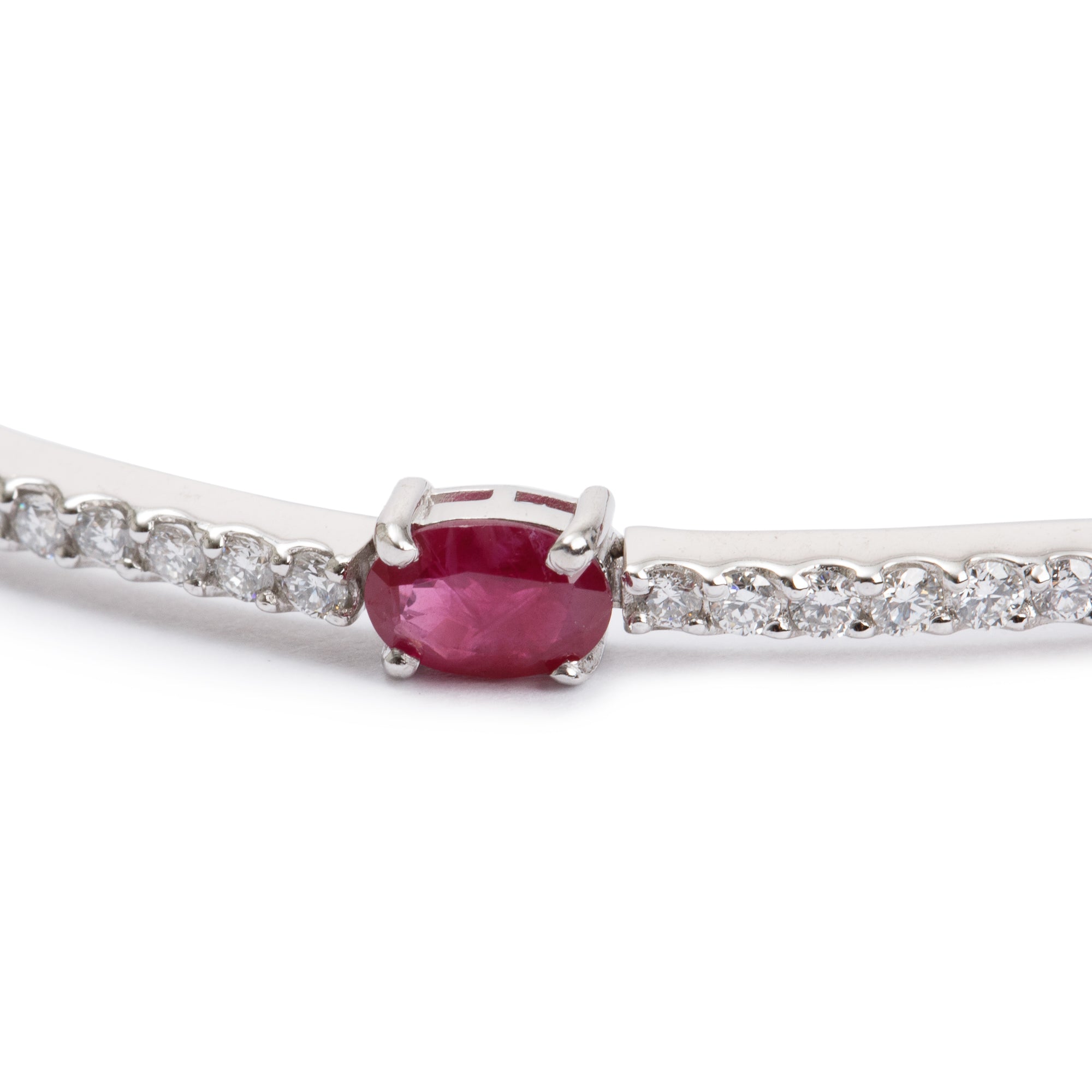 18k White Gold Ruby & Diamond Bracelet