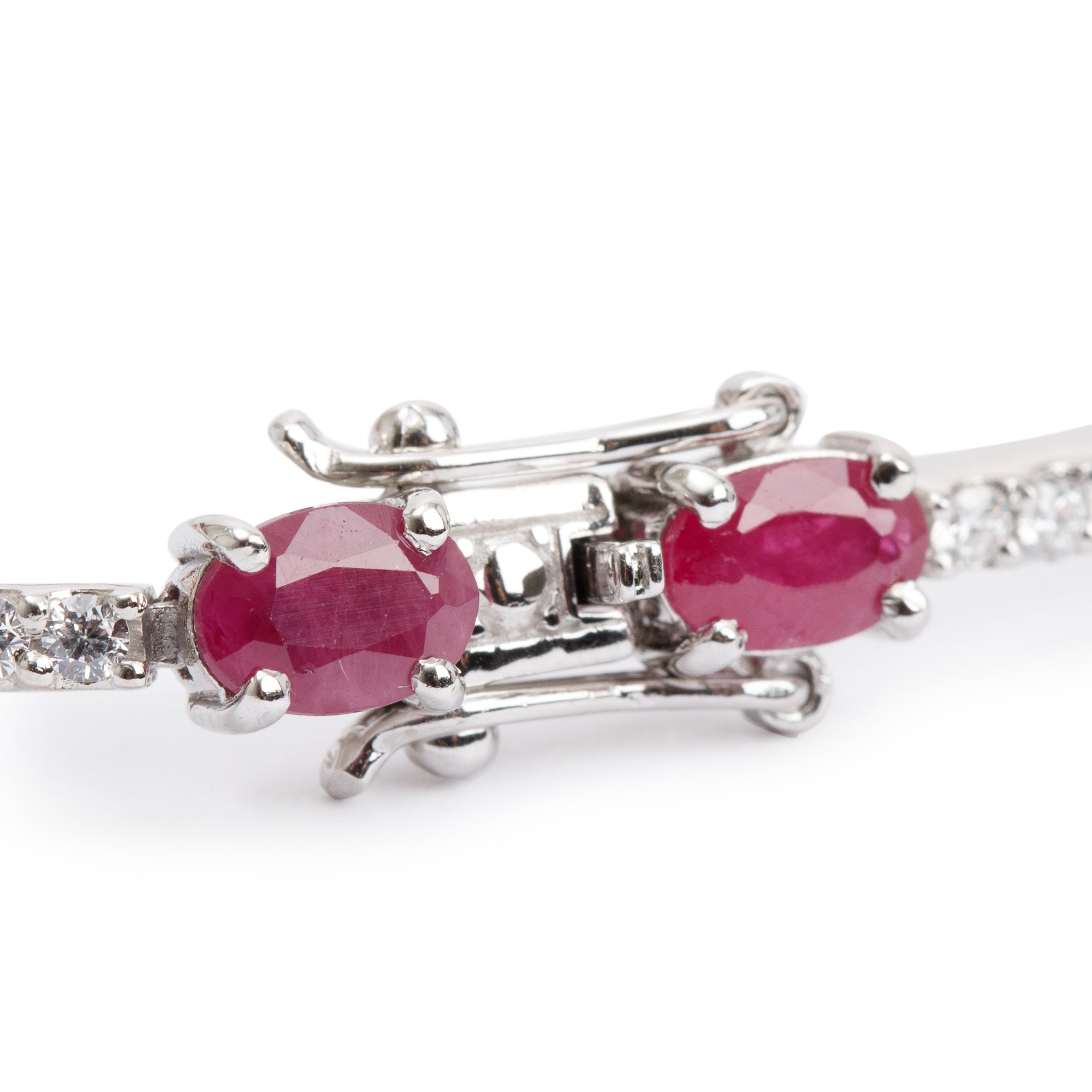 18k White Gold Ruby & Diamond Bracelet