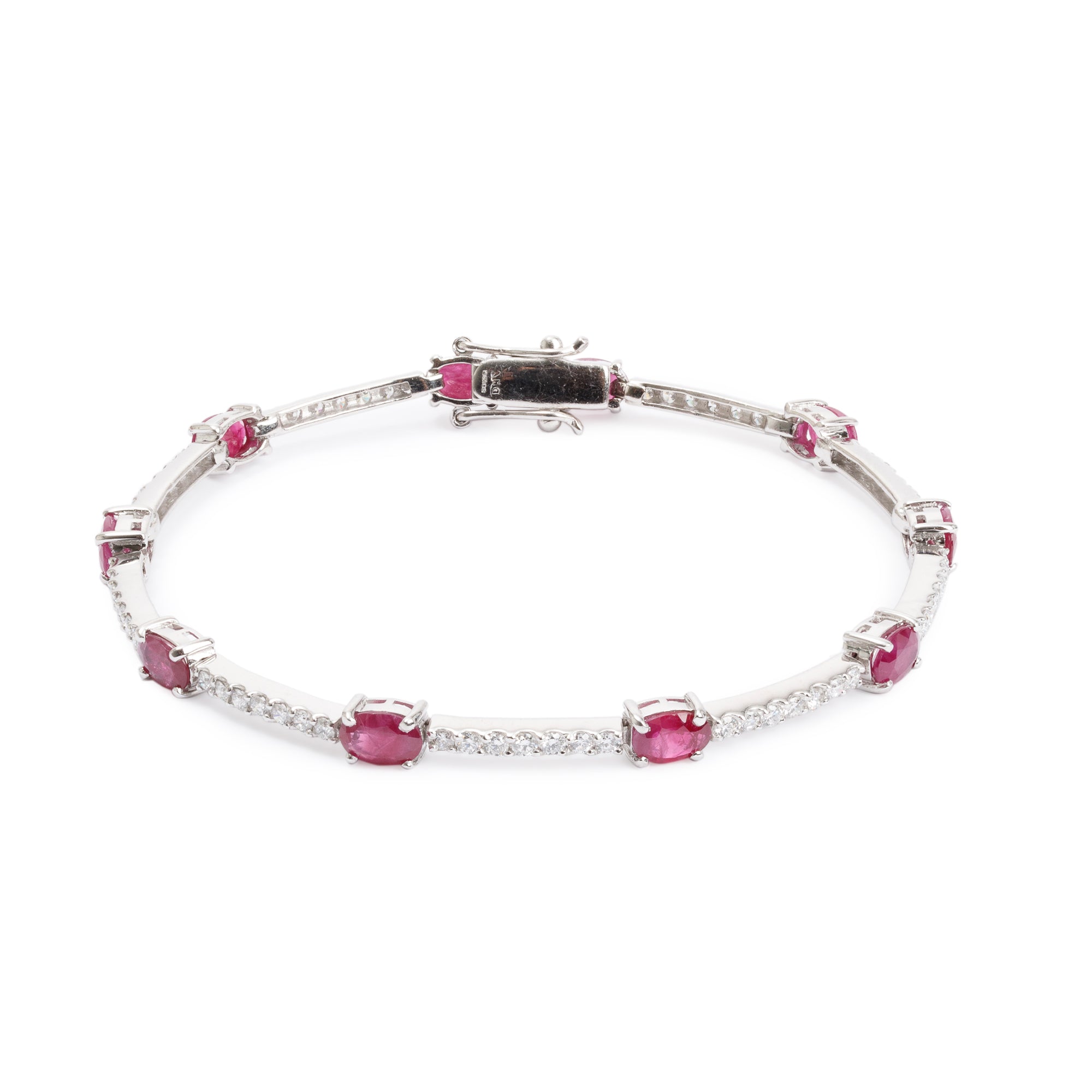 18k White Gold Ruby & Diamond Bracelet
