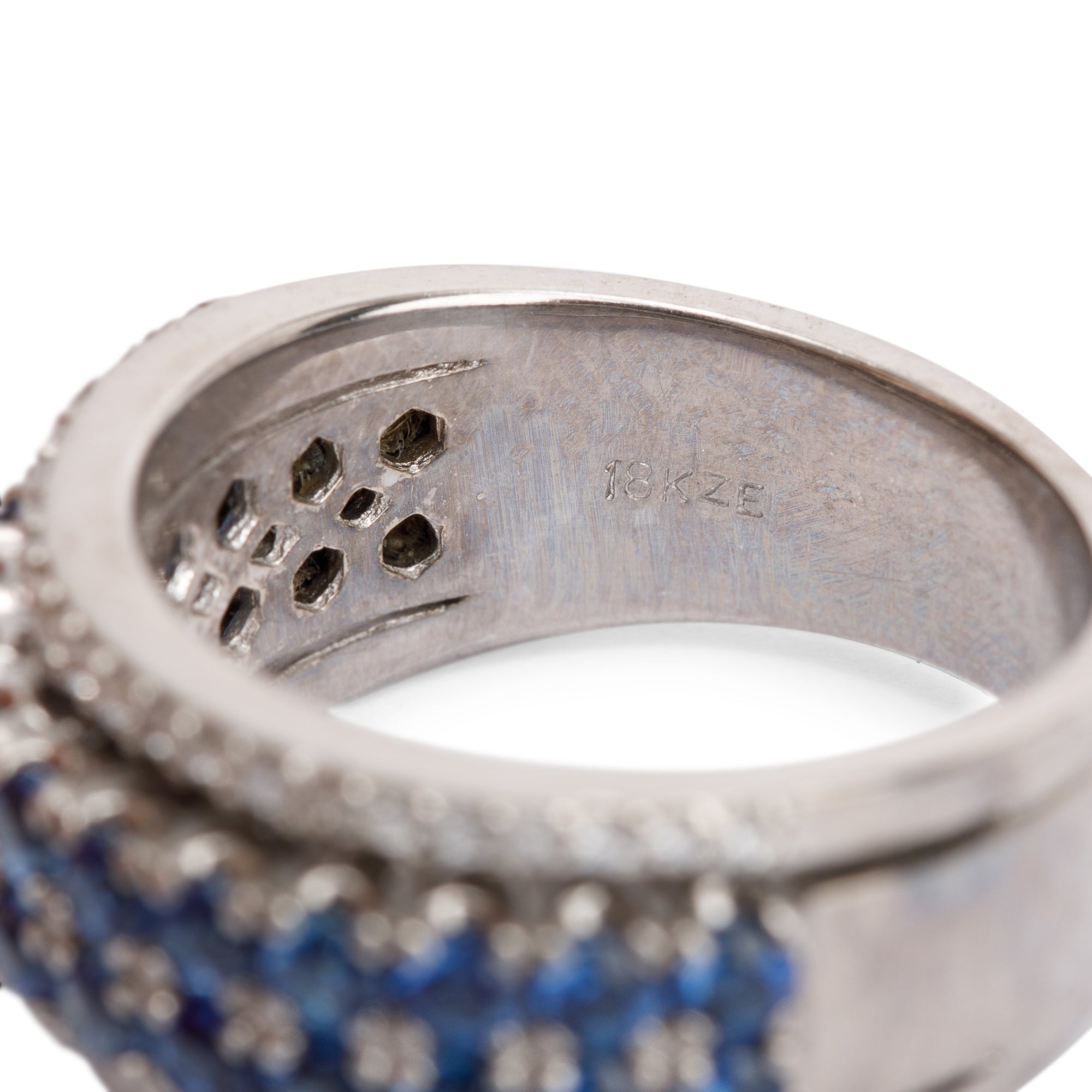 18k White Gold Sapphire & Diamond Band Ring