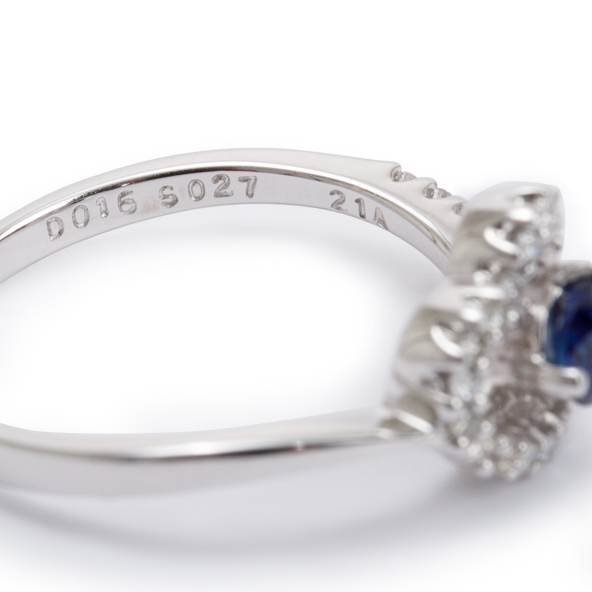18k White Gold Sapphire & Diamond Ring, Size 6