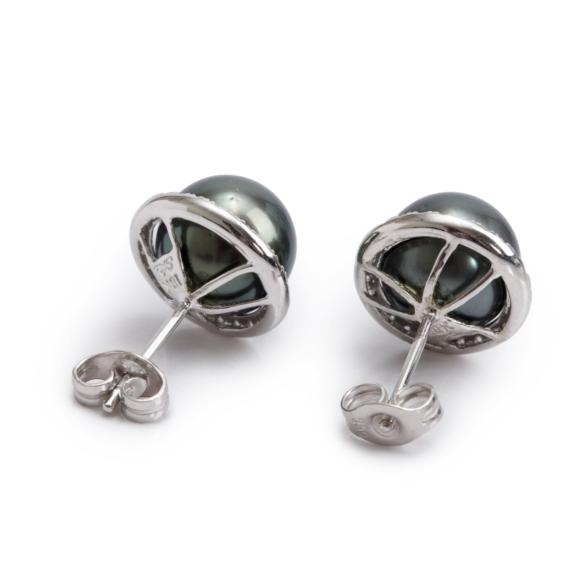 18k White Gold South Sea Pearl & Diamond Earrings