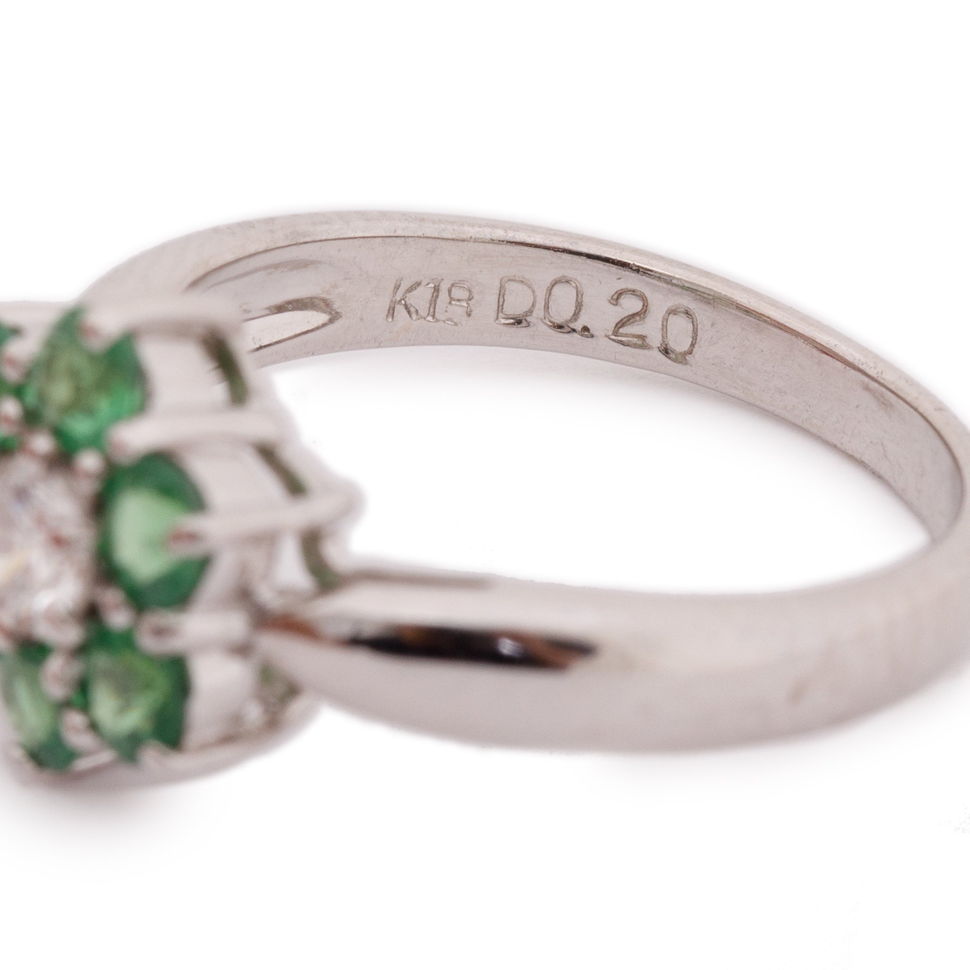 18k White Gold Tsavorite & Diamond Ring