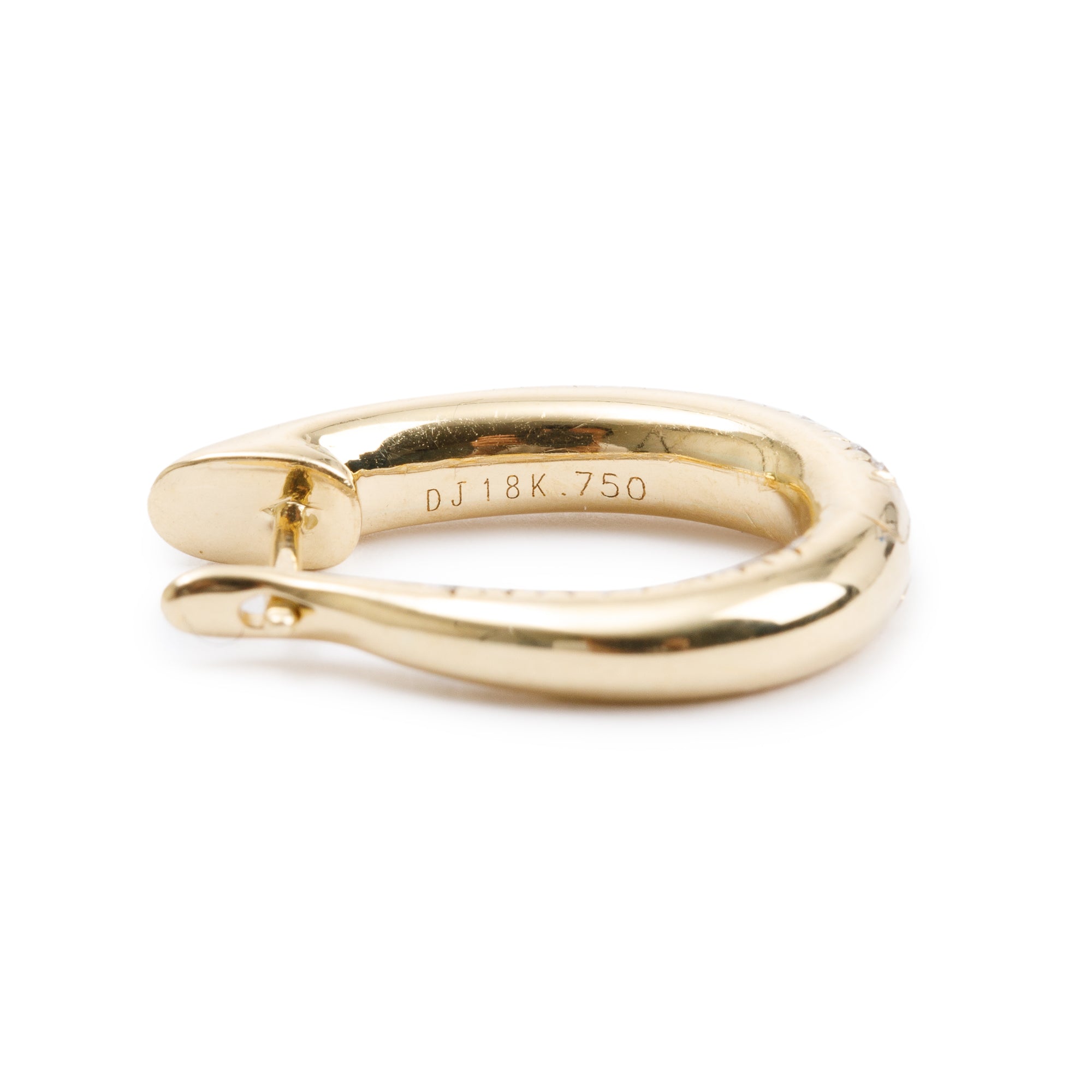 18k Yellow Gold 1.26 tcw. Pave Diamond Huggie Earrings