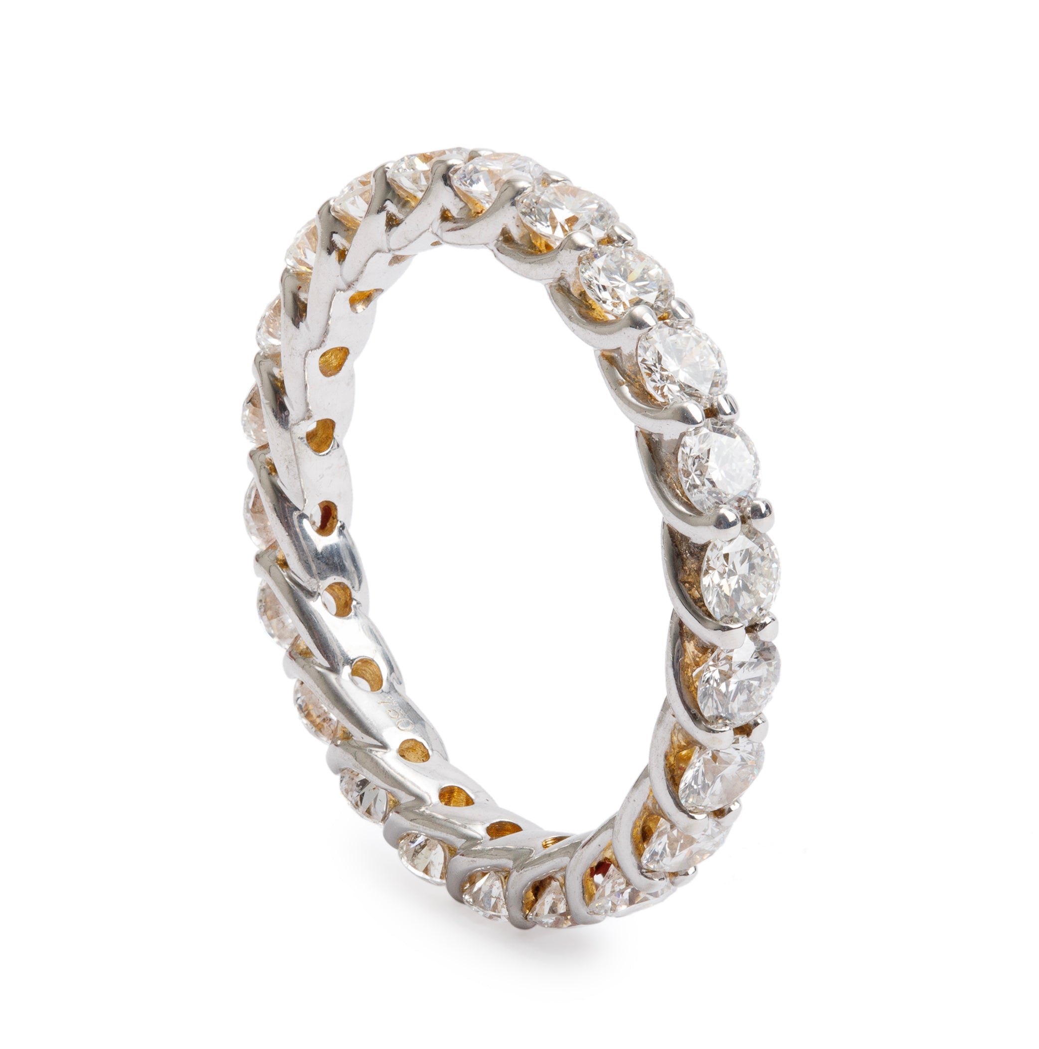 18k Yellow Gold 2.20 tcw. Diamond Eternity Band Ring, Size 7