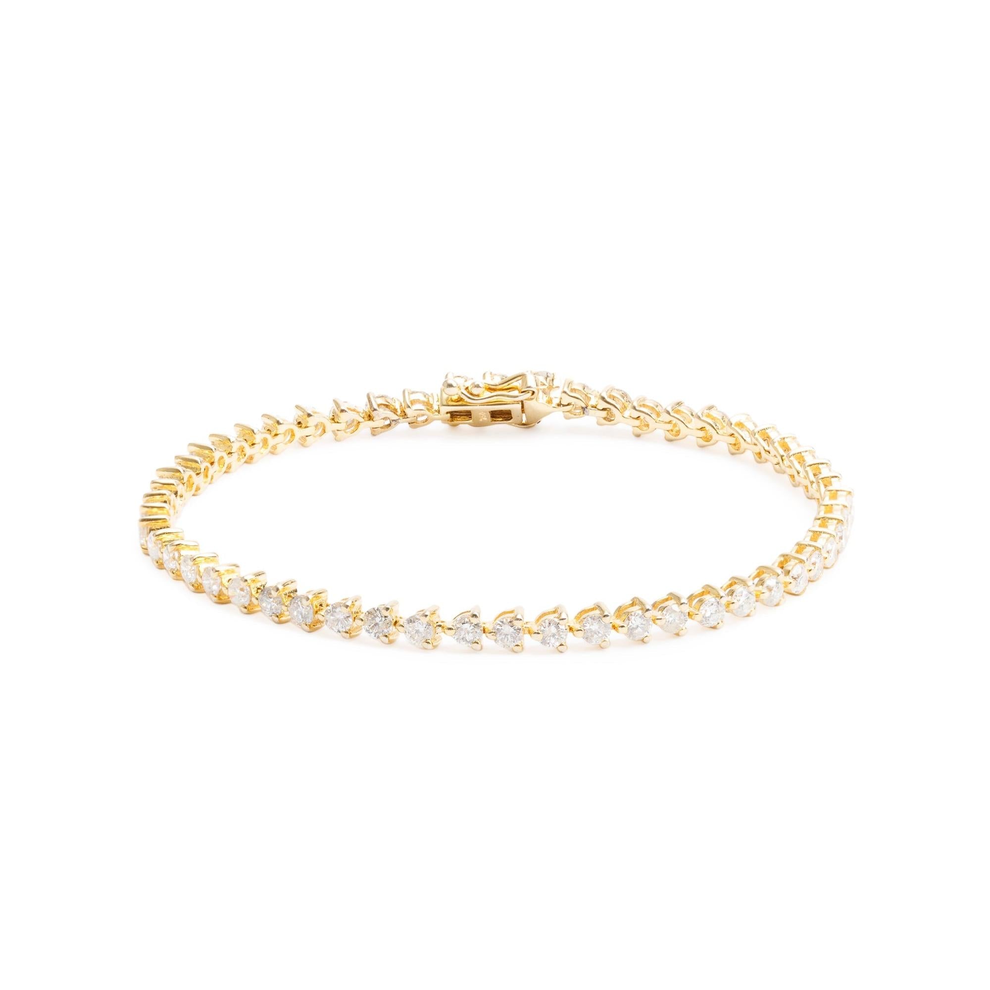 18k Yellow Gold 2.41 tcw. Diamond Tennis Bracelet