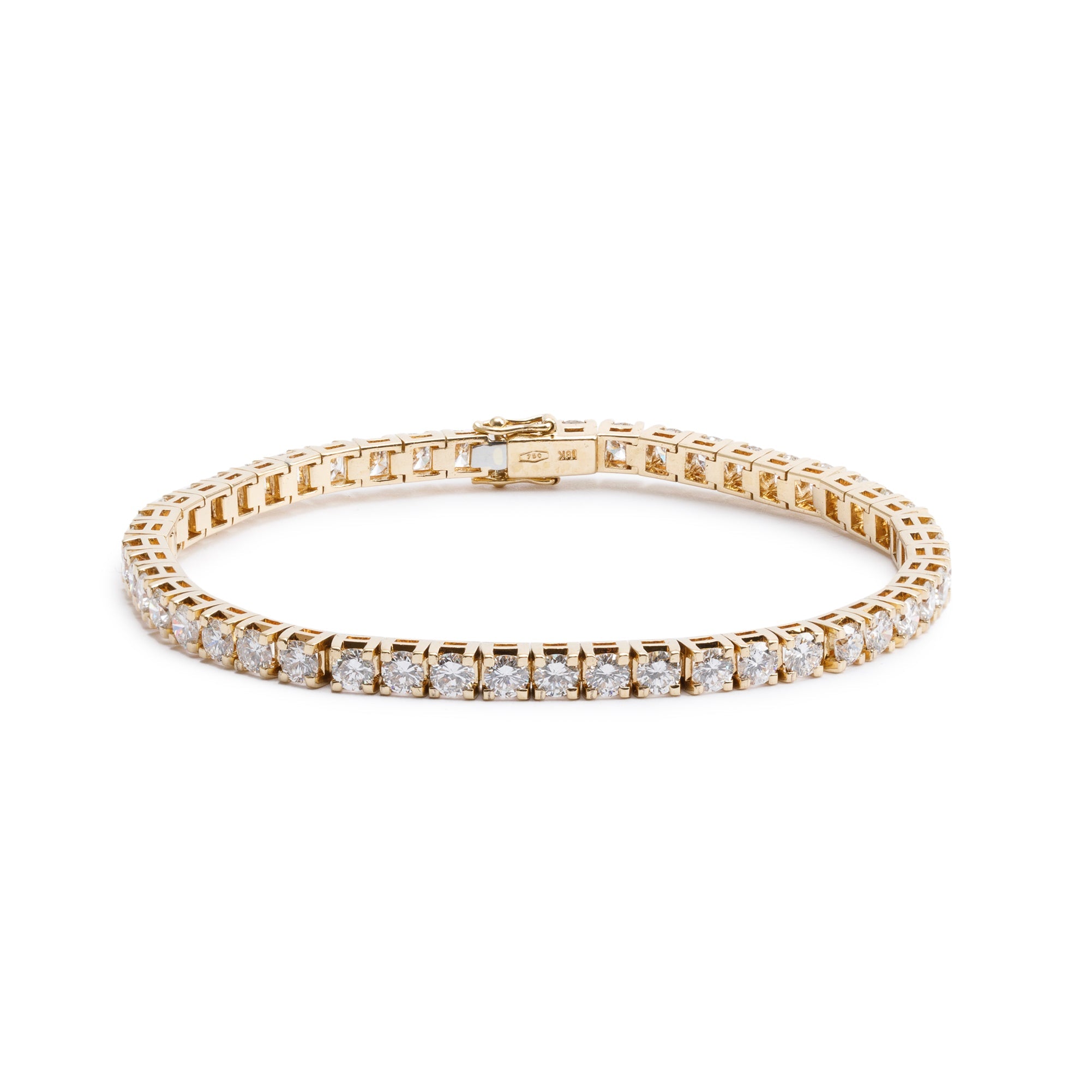 18k Yellow Gold 7.20 tcw. Diamond Tennis Bracelet