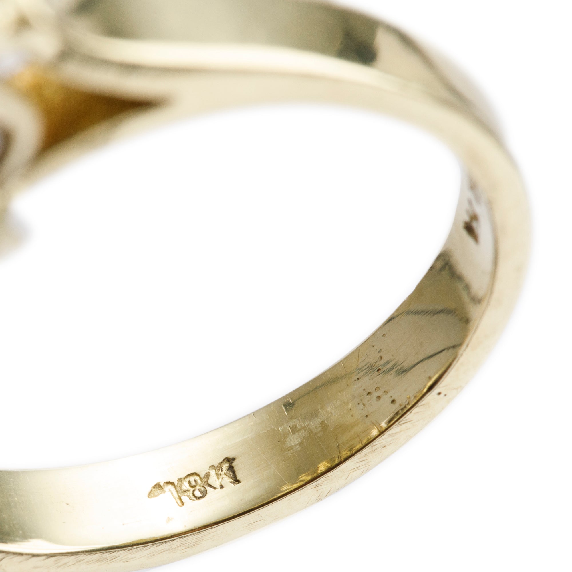 18k Yellow Gold Emerald & Diamond Cocktail Ring, Size 6