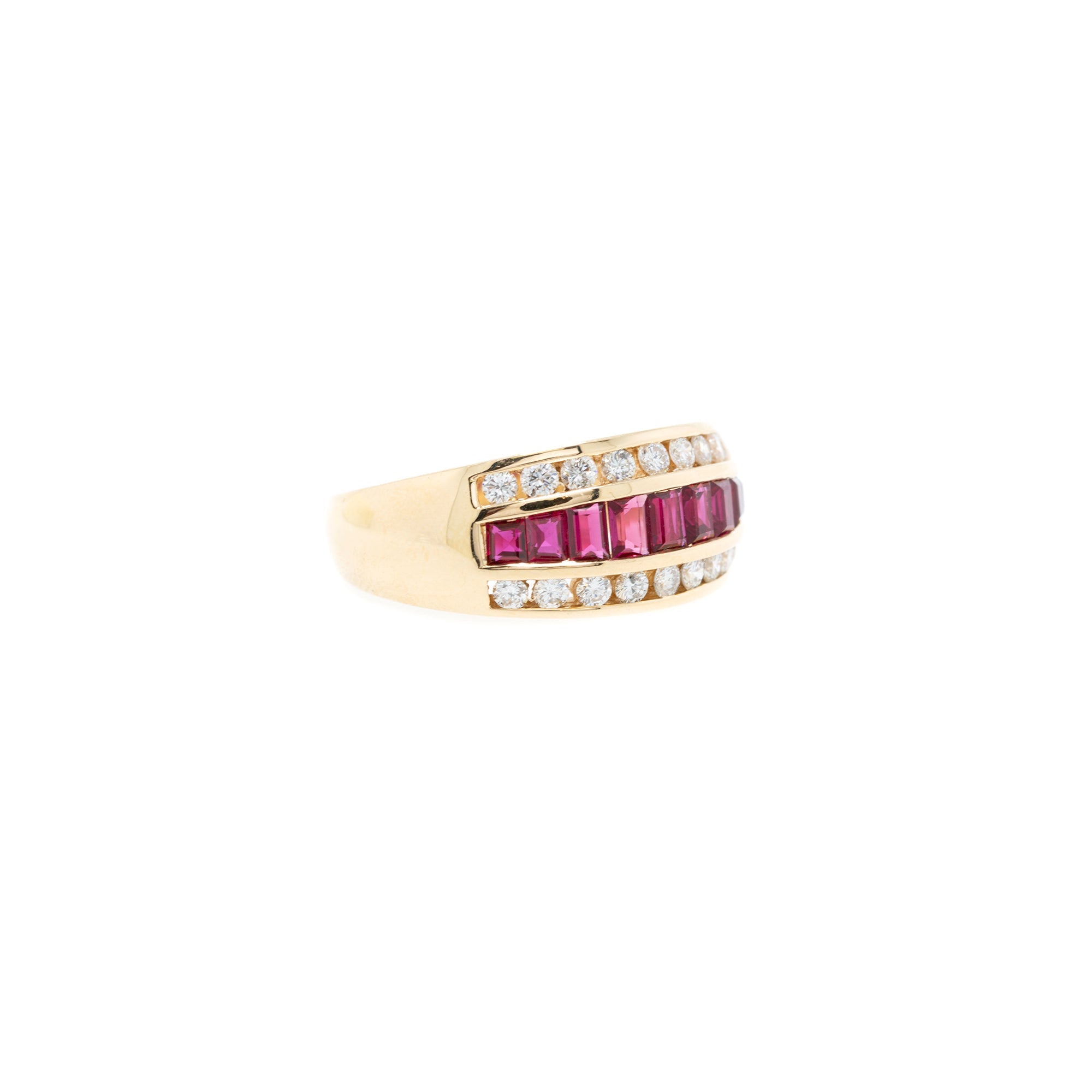 18k Yellow Gold Ruby & Diamond Ring