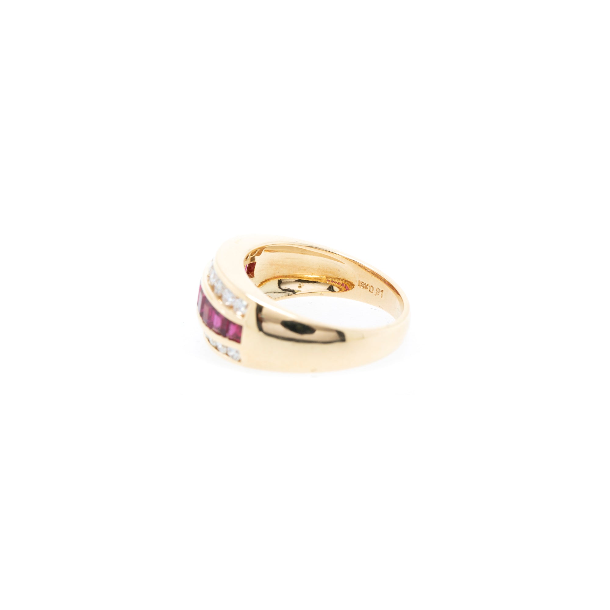 18k Yellow Gold Ruby & Diamond Ring