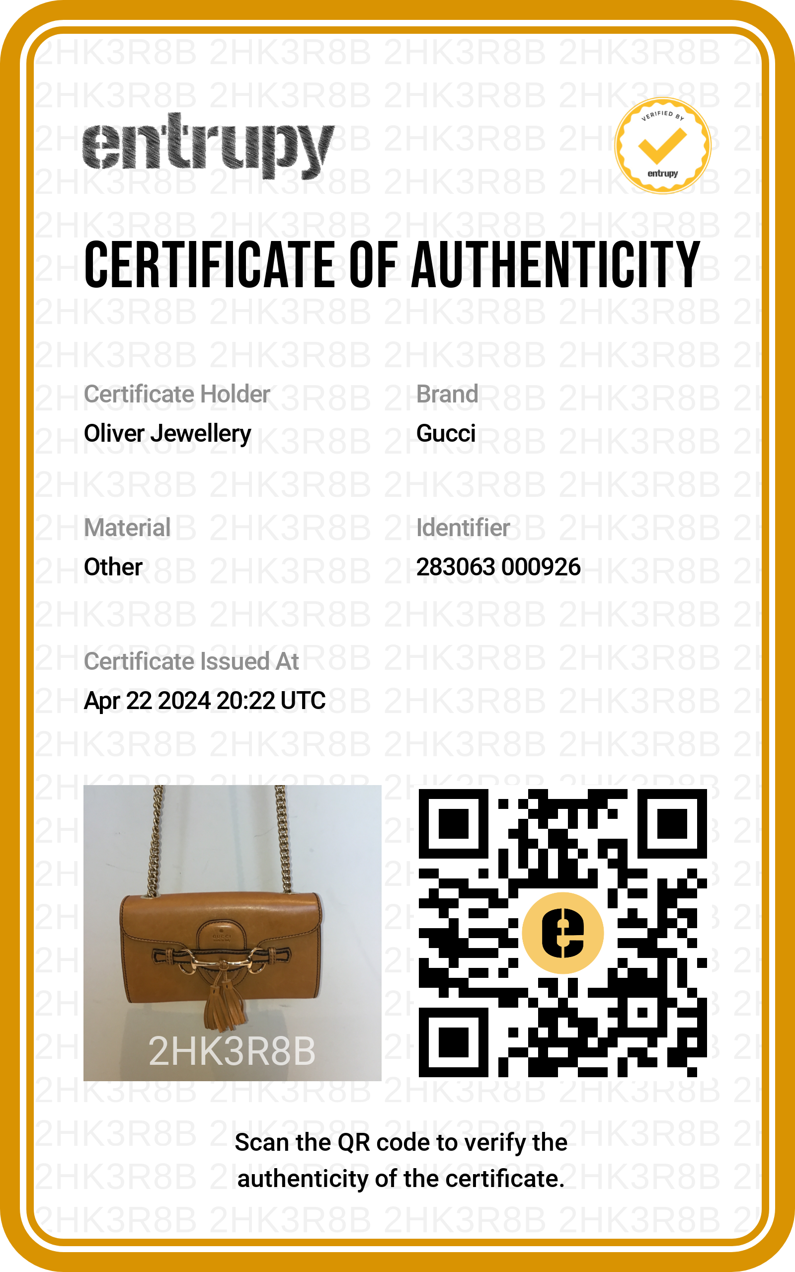 Gucci Brown Leather Small Emily Chain Shoulder Bag