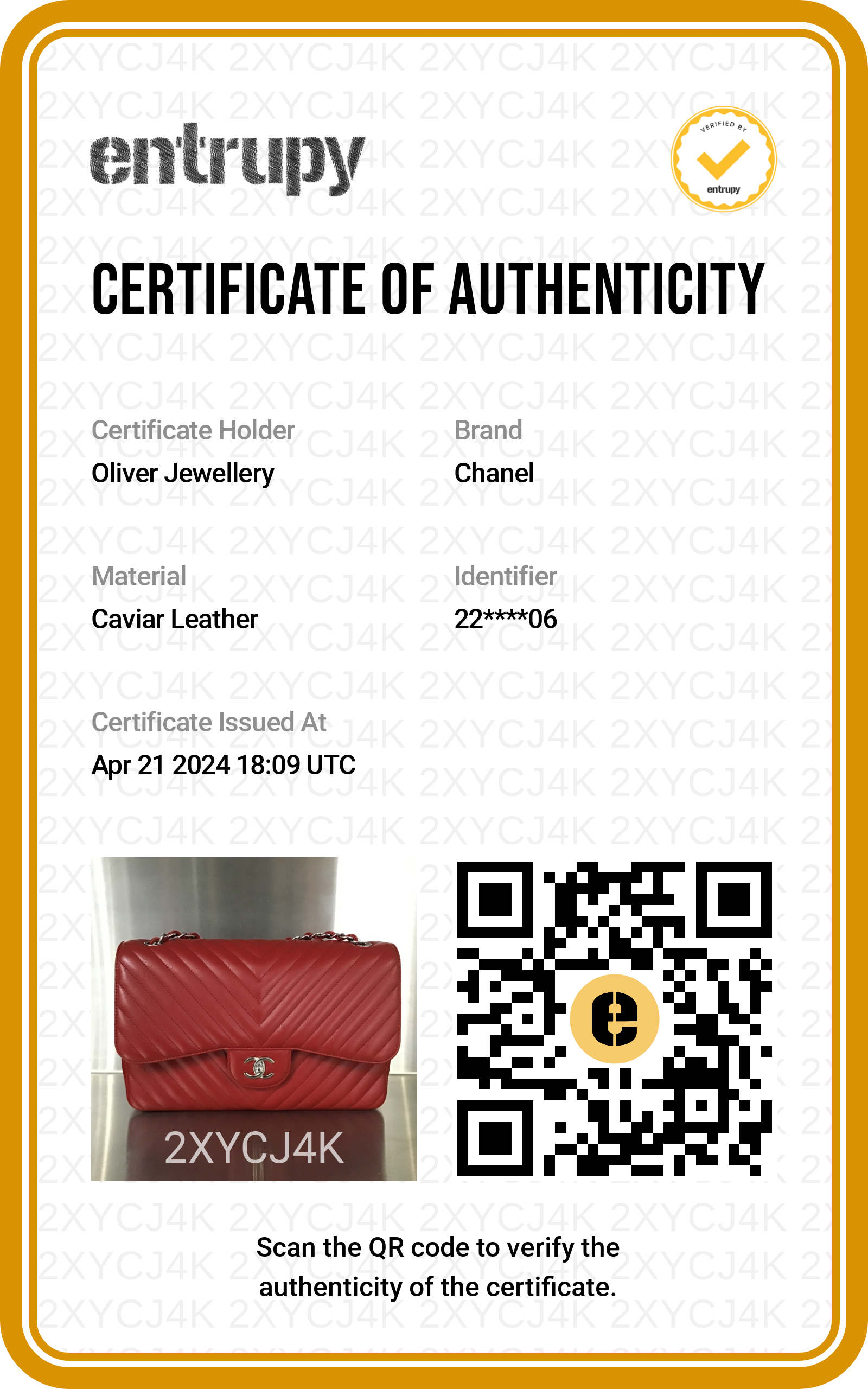 Chanel Red Quilted Caviar Leather Chevron Jumbo Double Flap Bag w/ Box & Authenticity Card