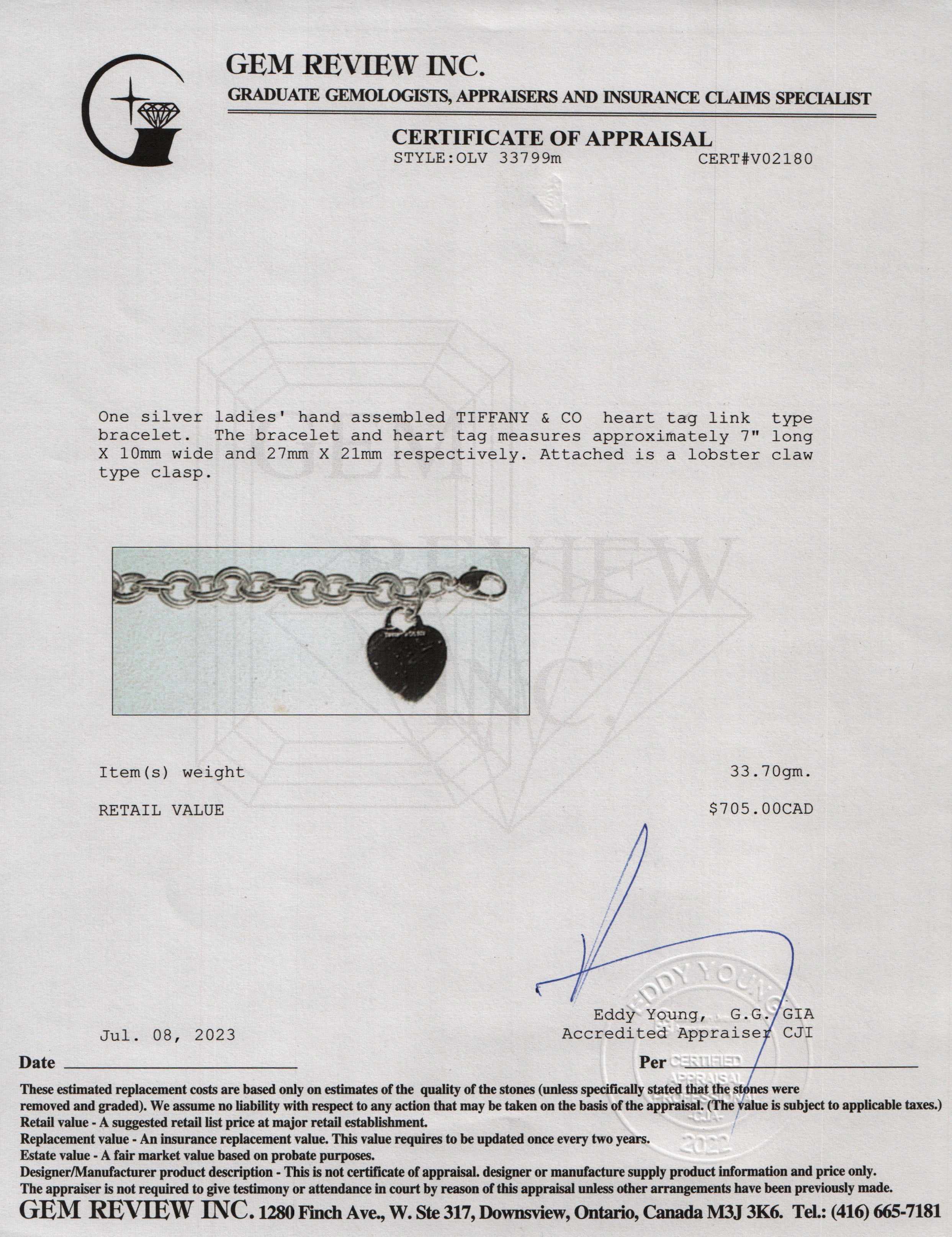 Tiffany & Co. Heart Tag Charm Bracelet