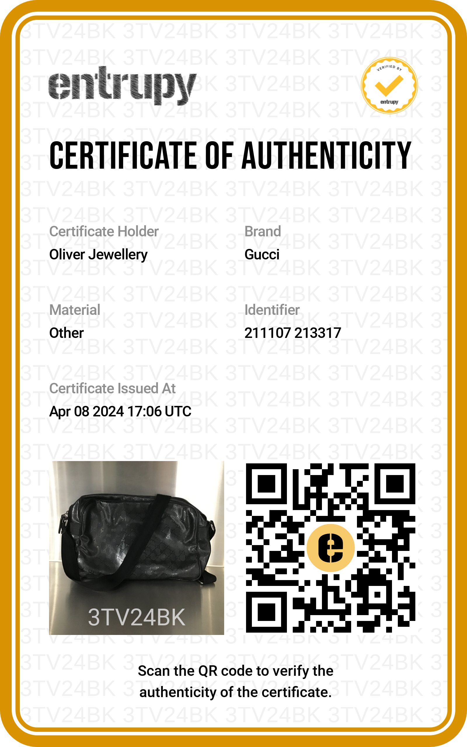 Gucci Black GG Imprime Monogram Messenger Bag