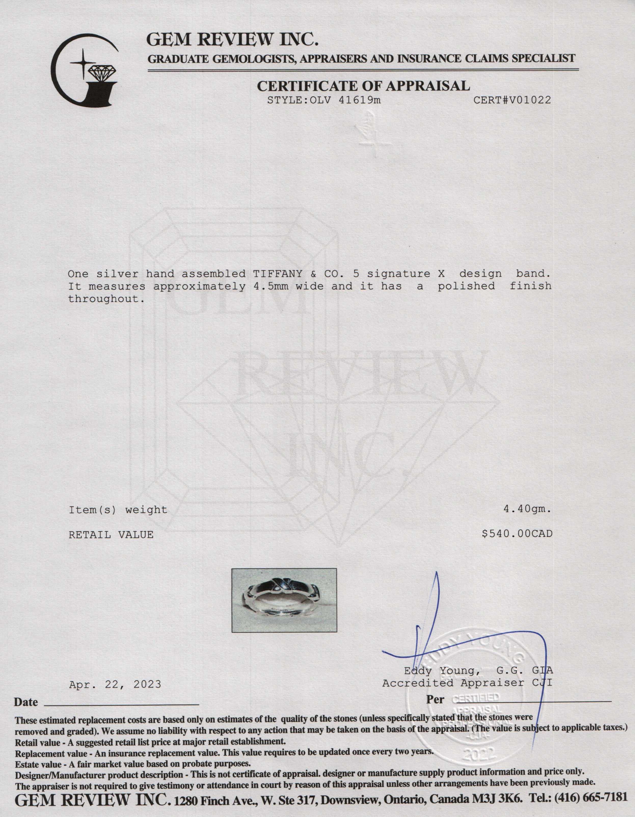 Tiffany & Co. X Band Ring