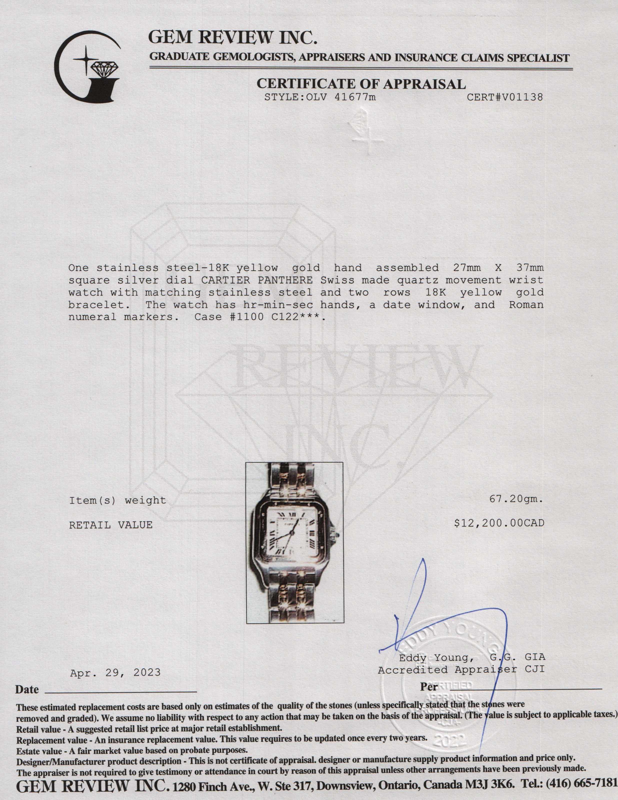 Cartier Two-Tone Panthere Watch, Medium Model