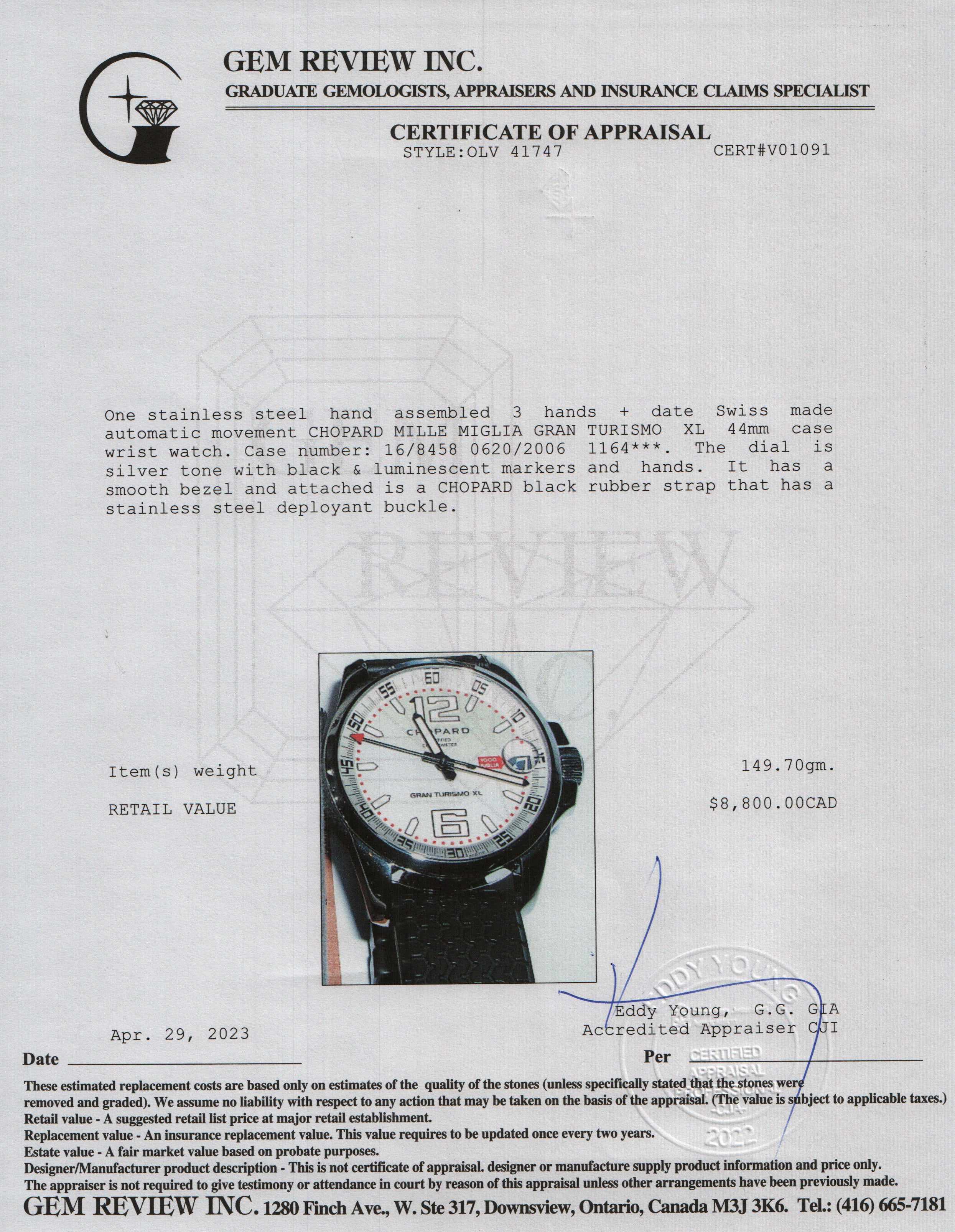 Chopard Mille Miglia Gran Turismo XL 44 MM Automatic Watch