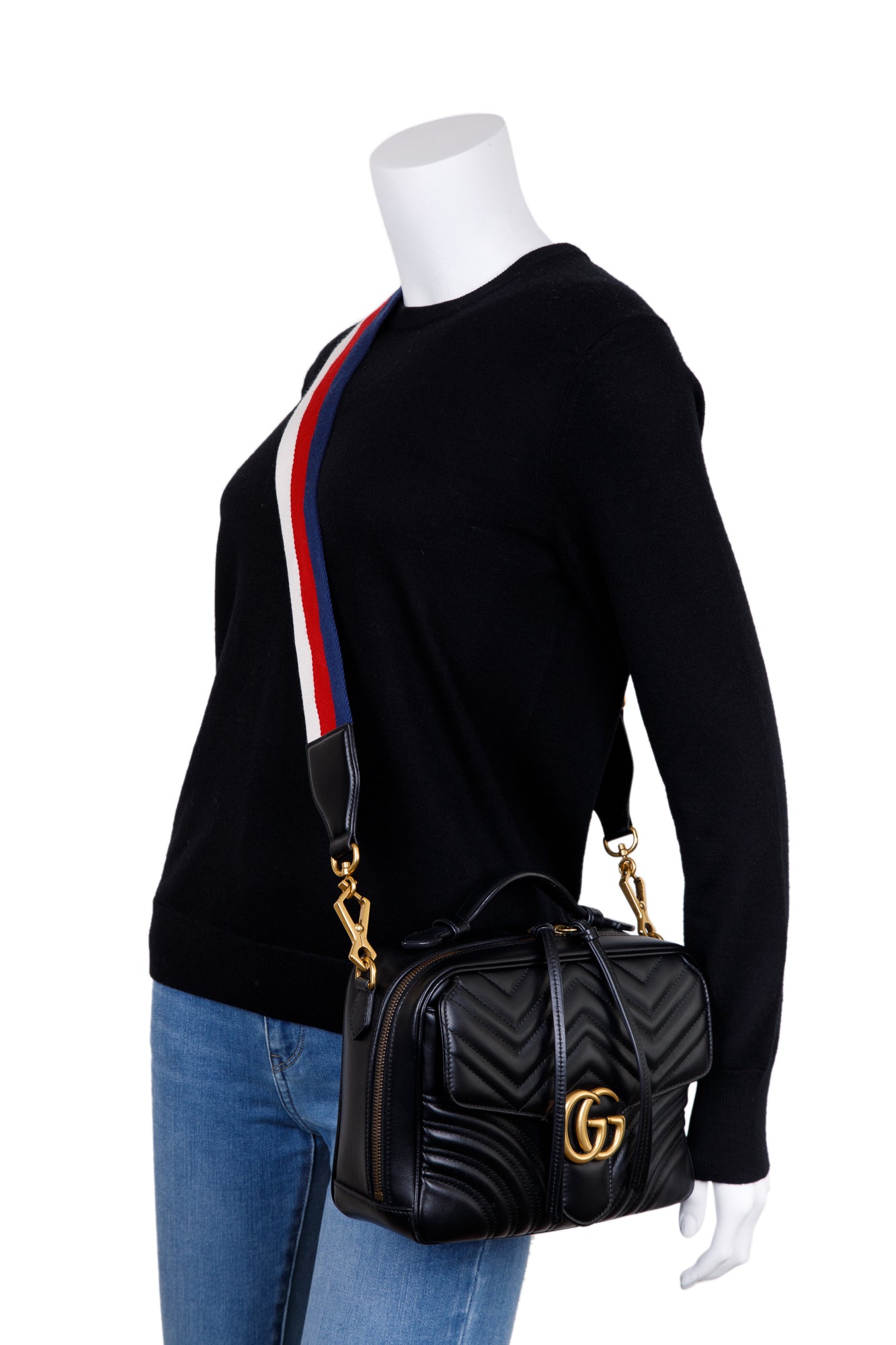 Gucci Sylvie Web GG Marmont Small Shoulder Bag w/ Box