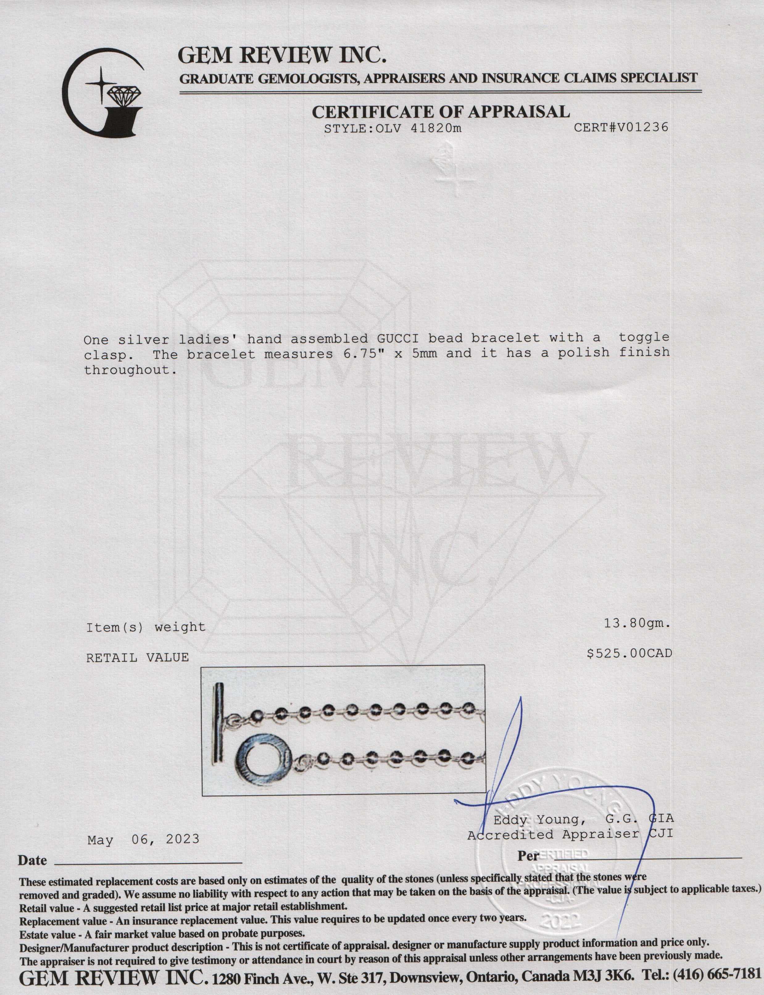 Gucci Boule Chain Toggle Bracelet