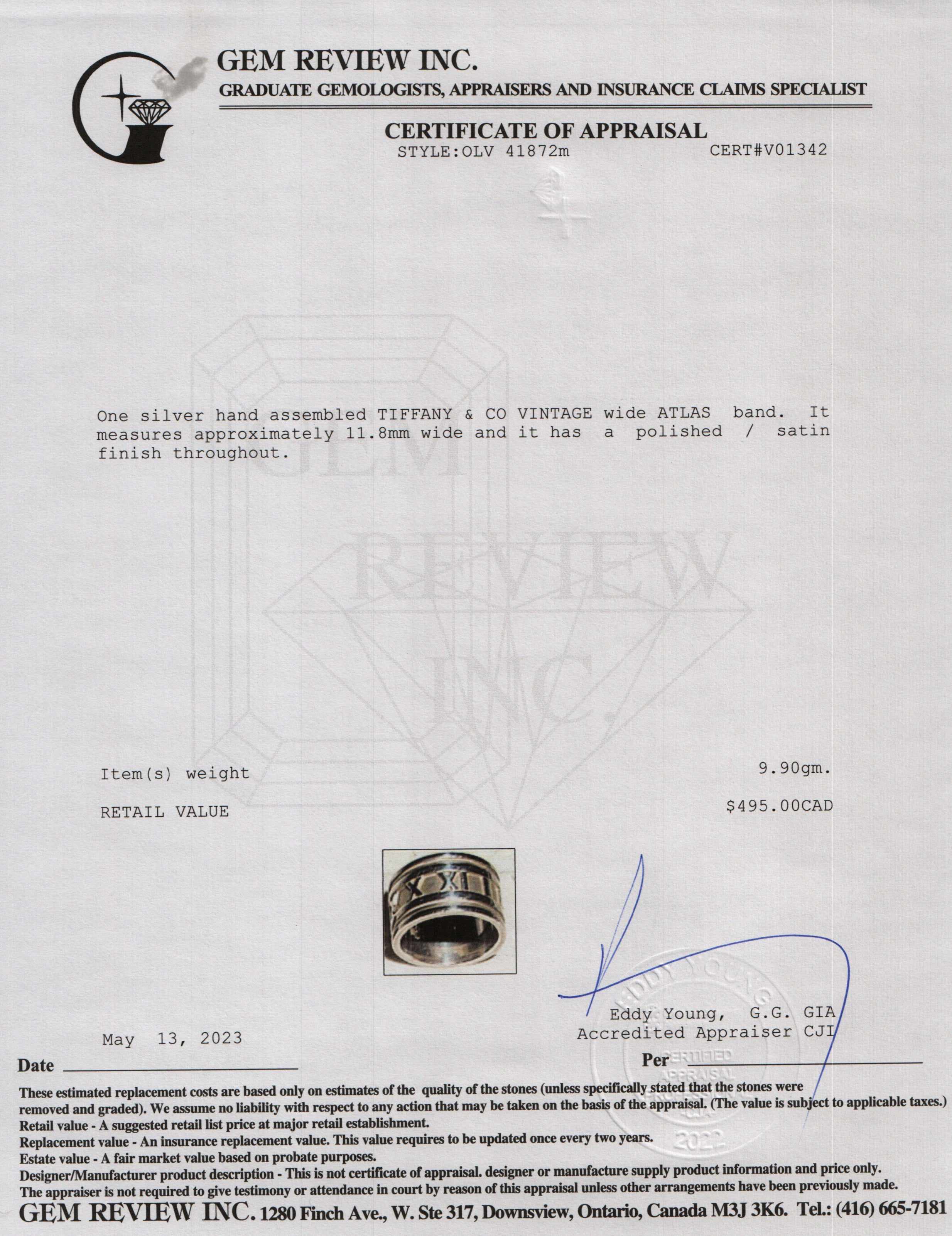 Tiffany & Co. Vintage Wide Atlas Band Ring