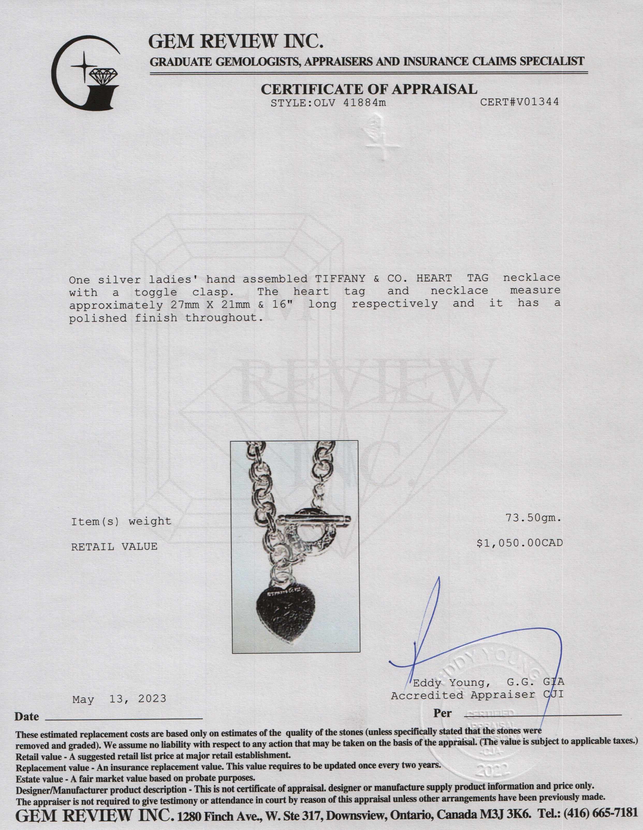Tiffany & Co. Heart Tag Necklace with Toggle Clasp