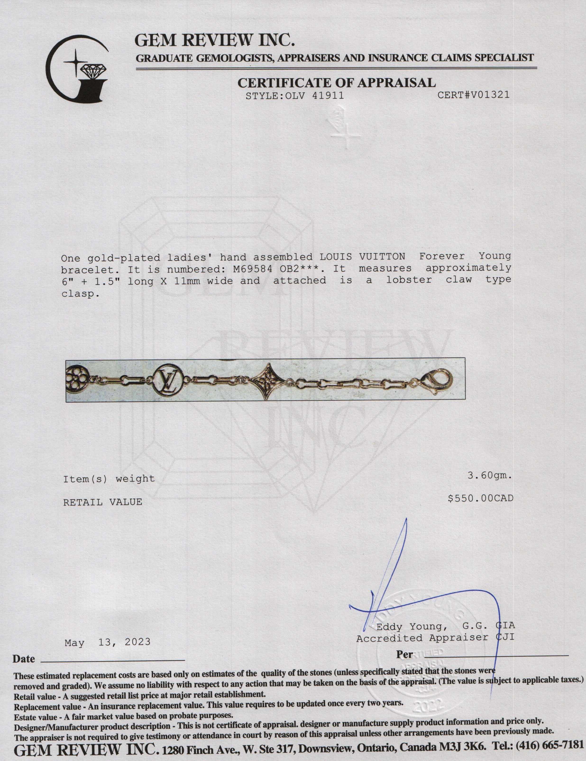 Louis Vuitton 2022 Forever Young Bracelet