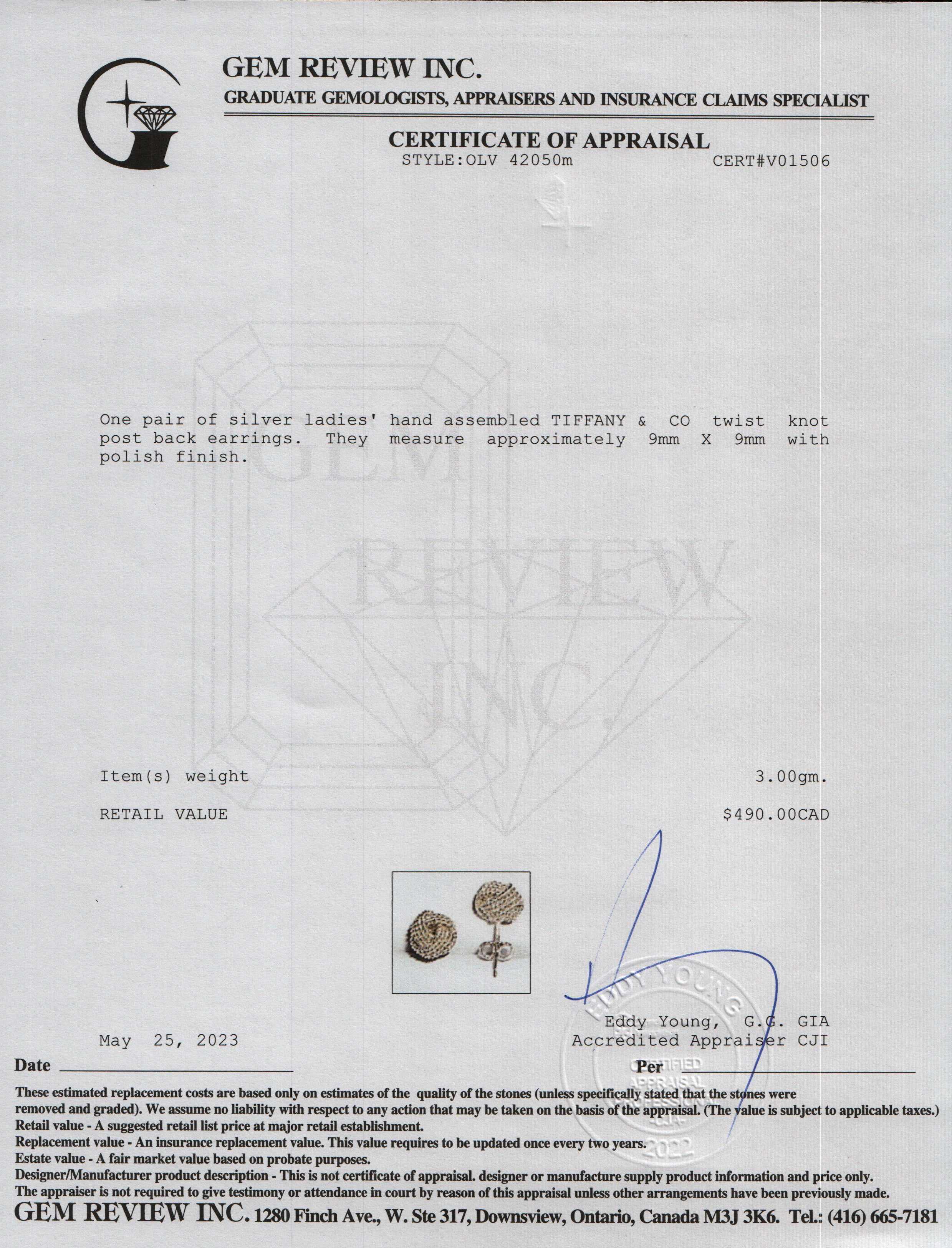 Tiffany & Co. Twist Knot Earrings