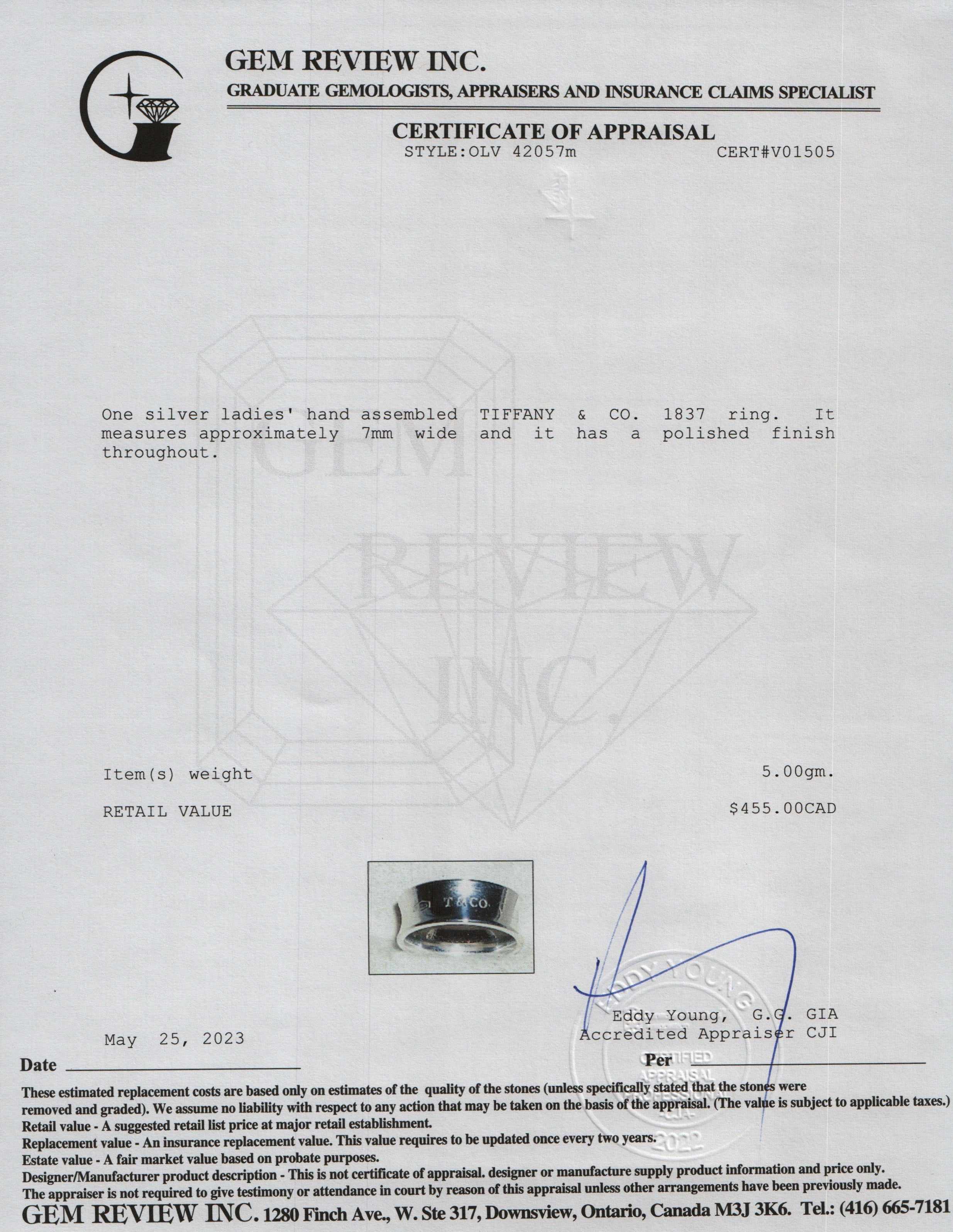 Tiffany & Co. 1837 Ring