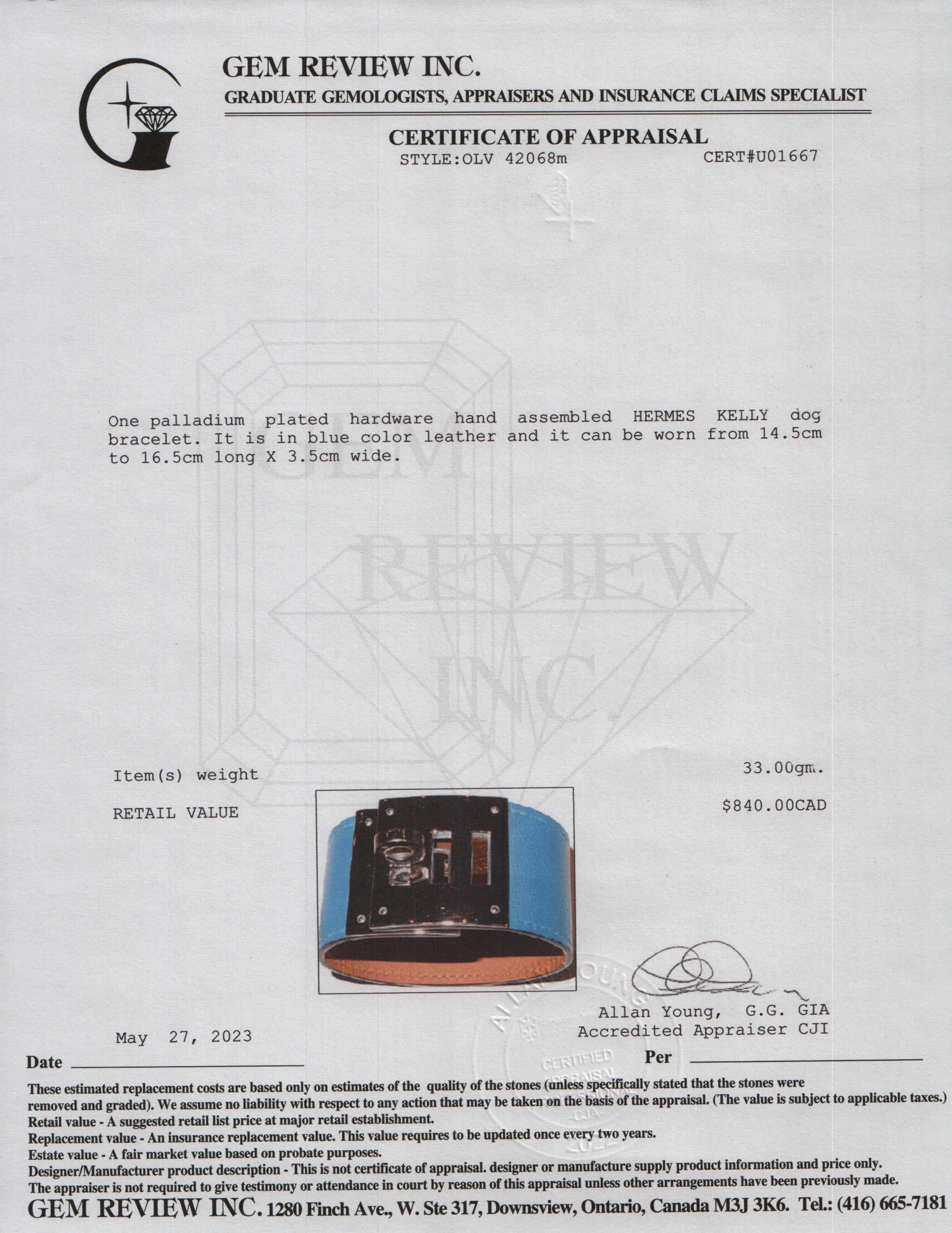 Hermes Kelly Dog Bracelet w/ Box