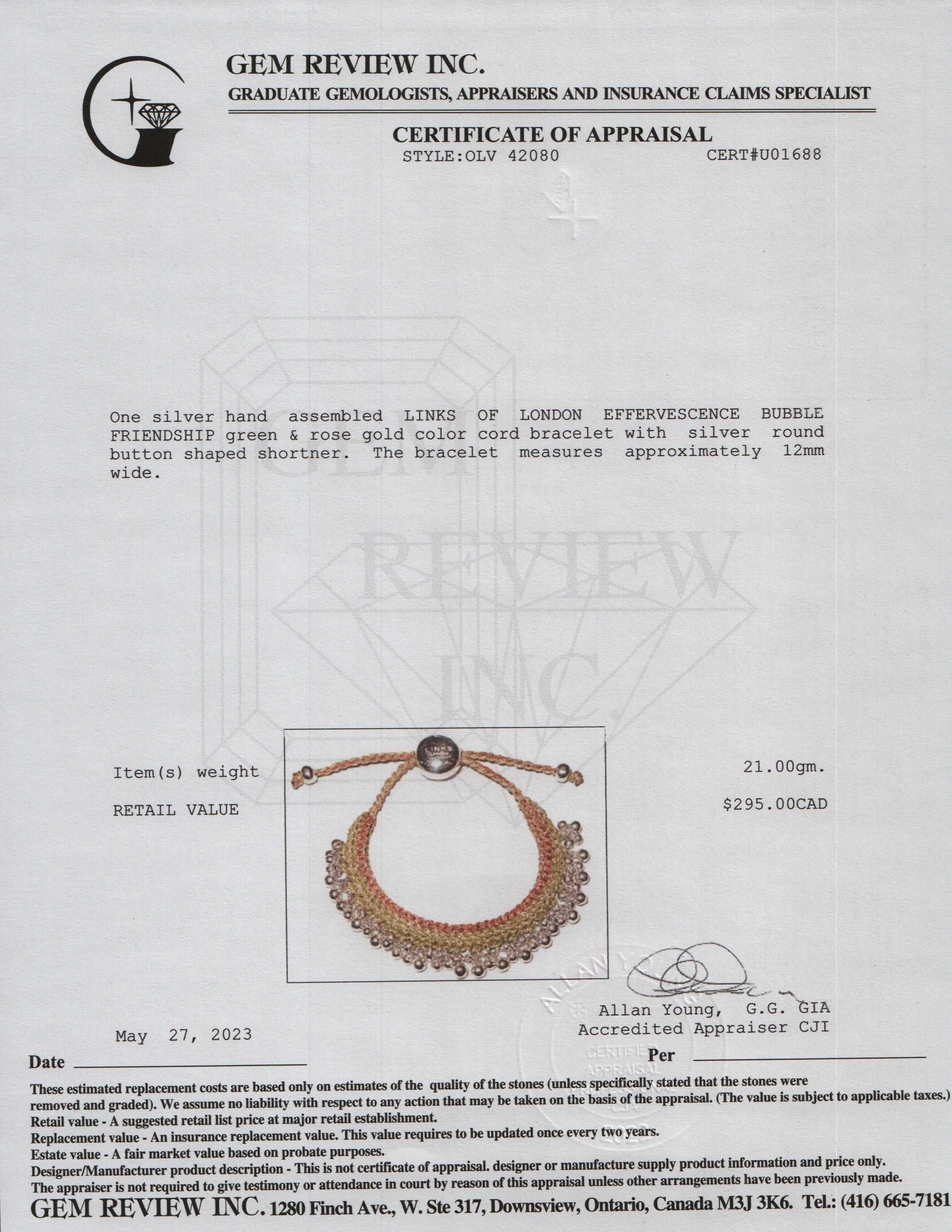 Links of London Effervescence Bubble Friendship Bracelet w/ Box