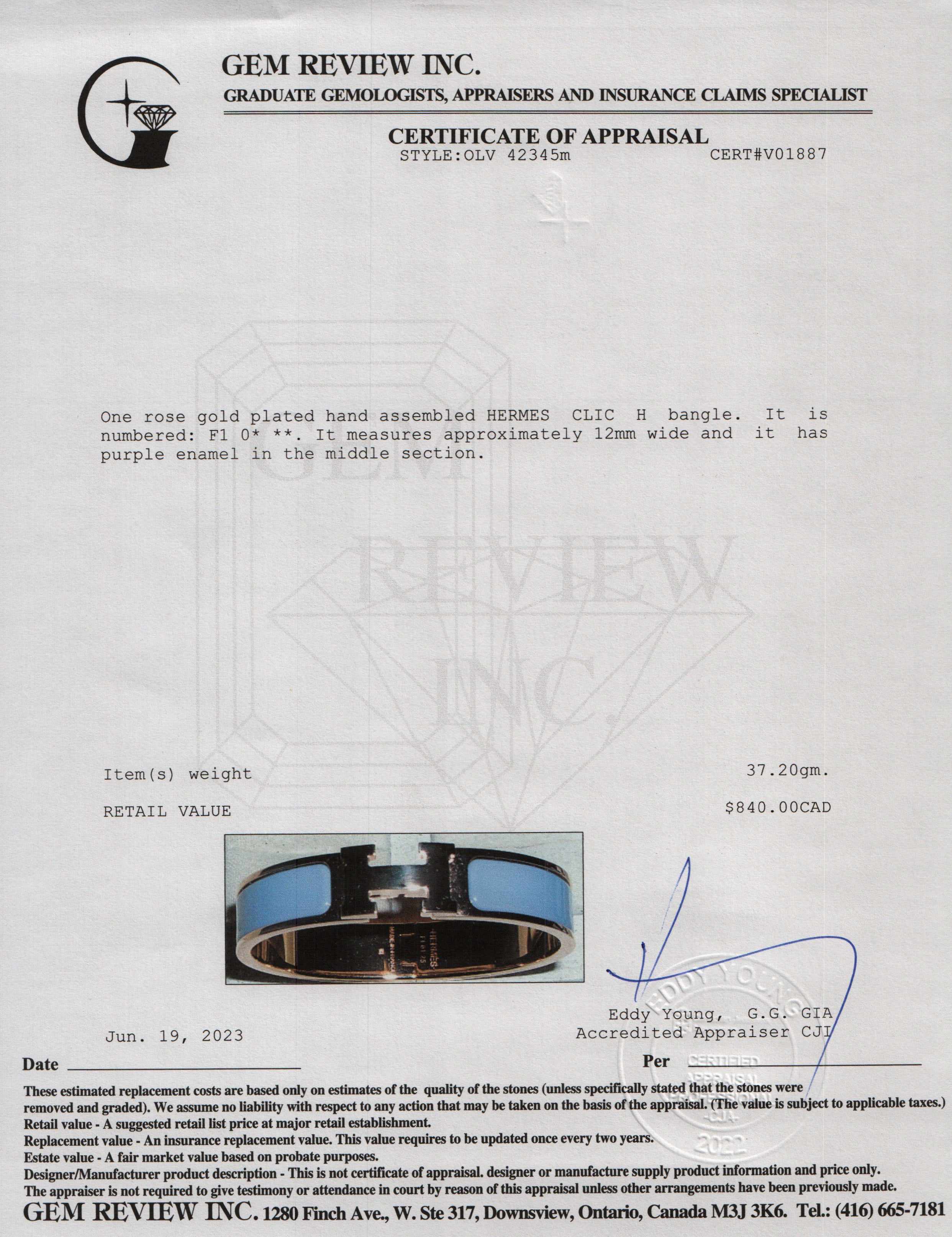 Hermes Clic H Bracelet