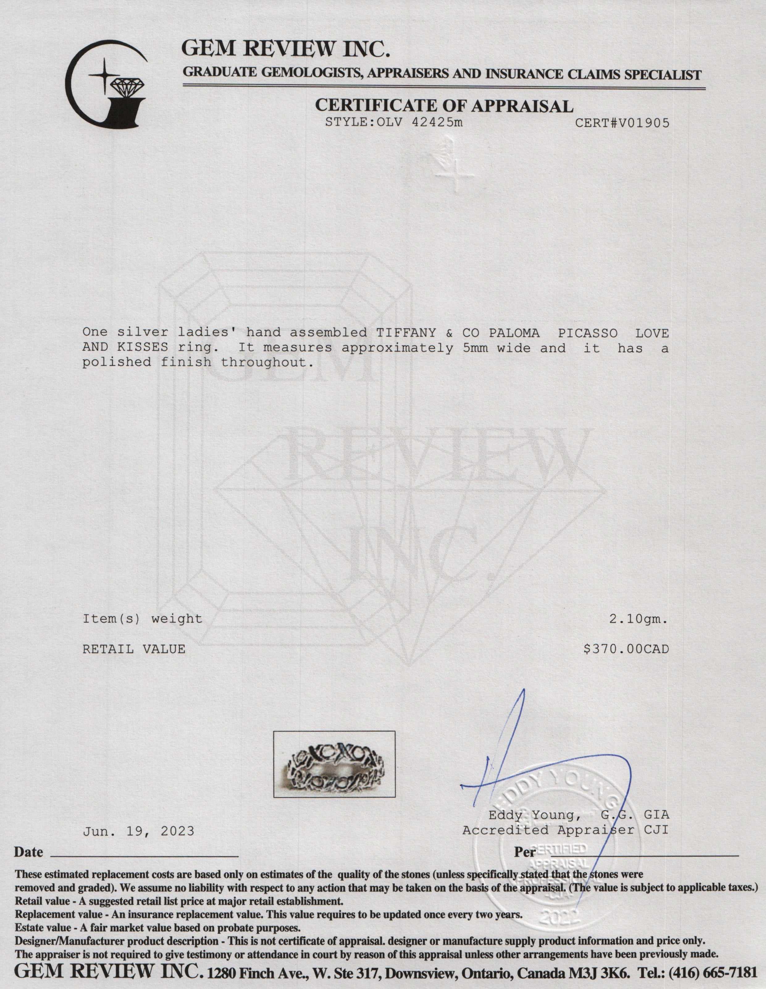 Tiffany & Co. Paloma Picasso Love and Kisses Ring